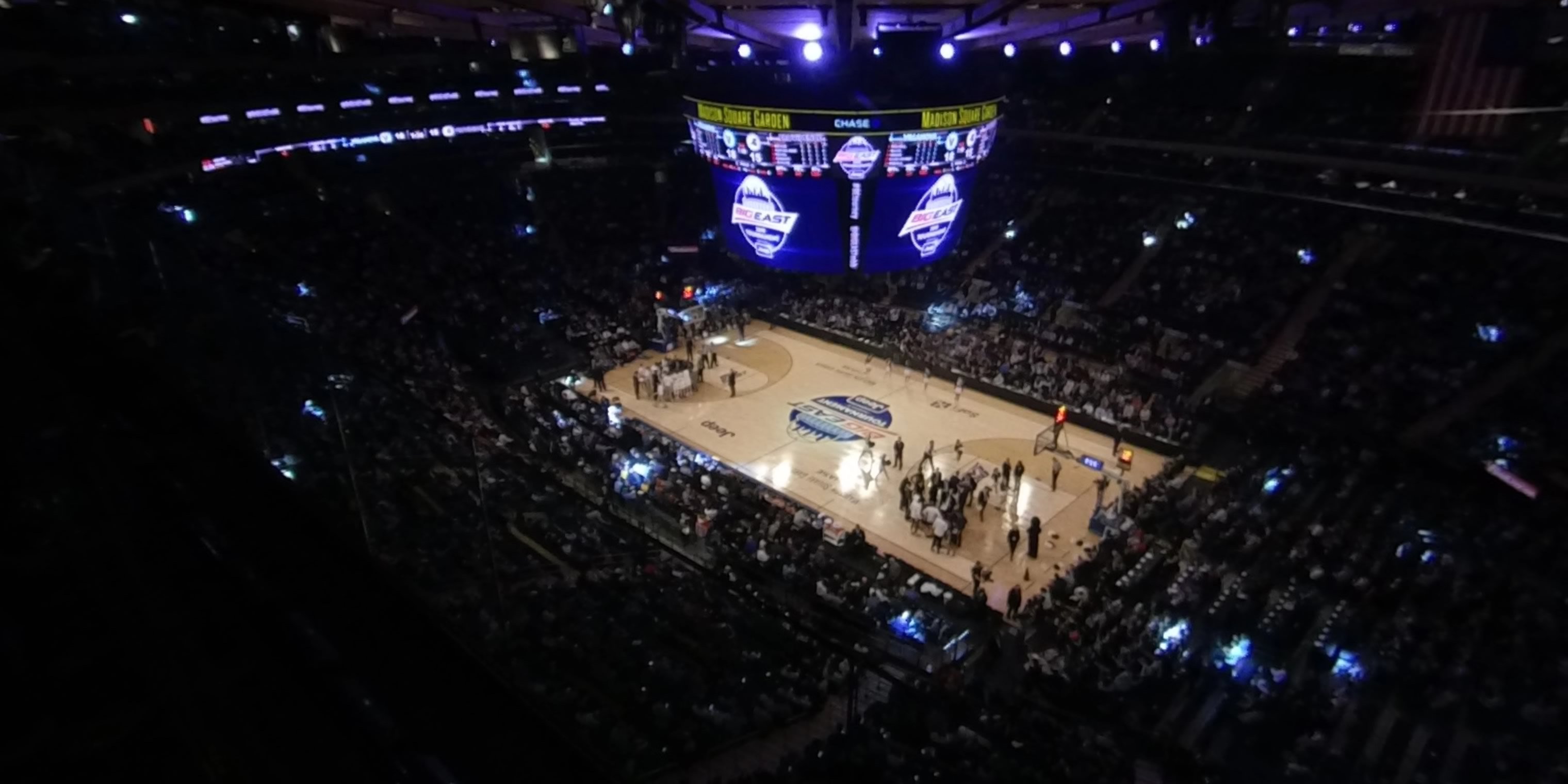 section 315 panoramic seat view  for basketball - madison square garden
