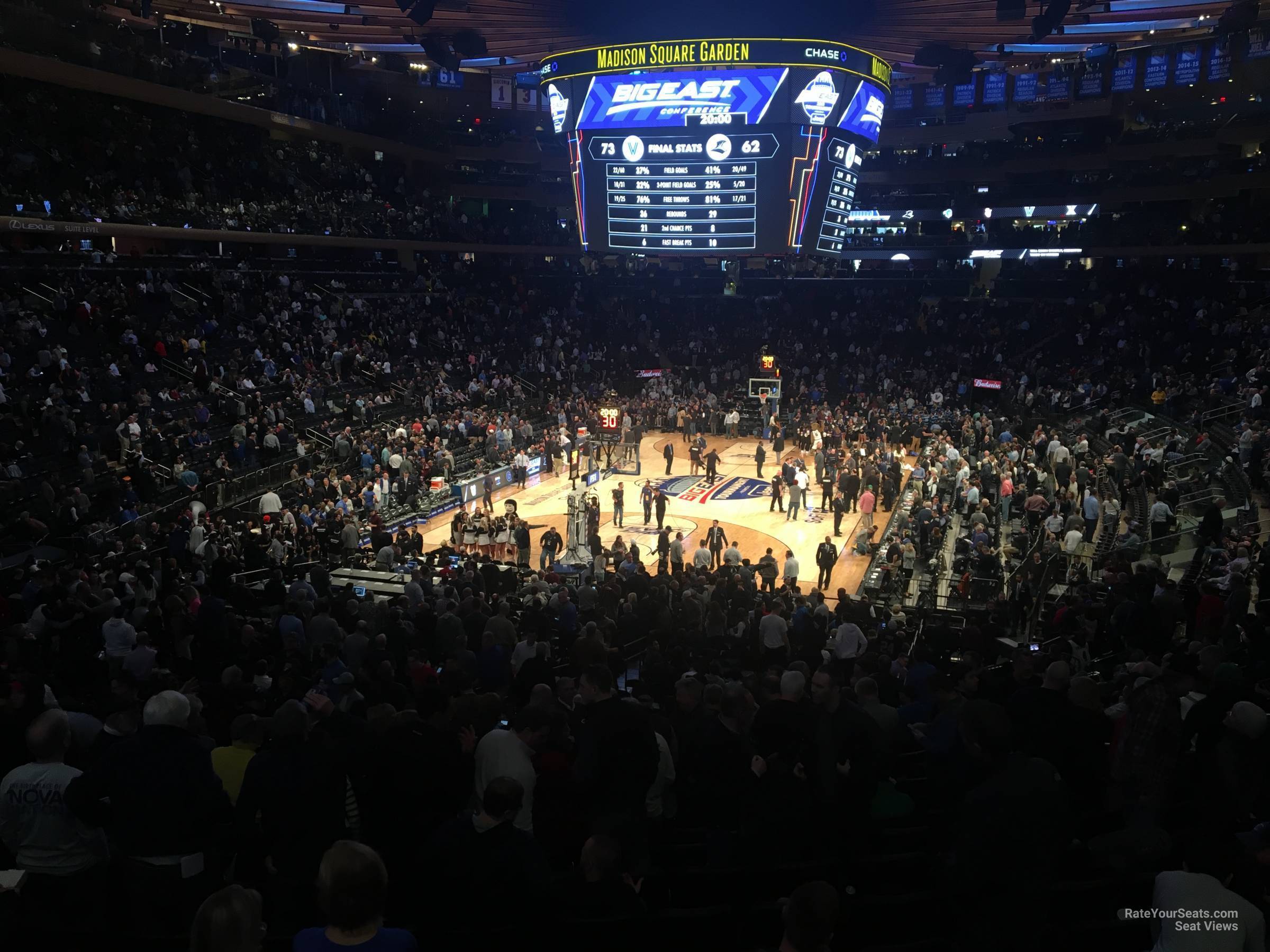 madison club 65, row 1 seat view  for basketball - madison square garden