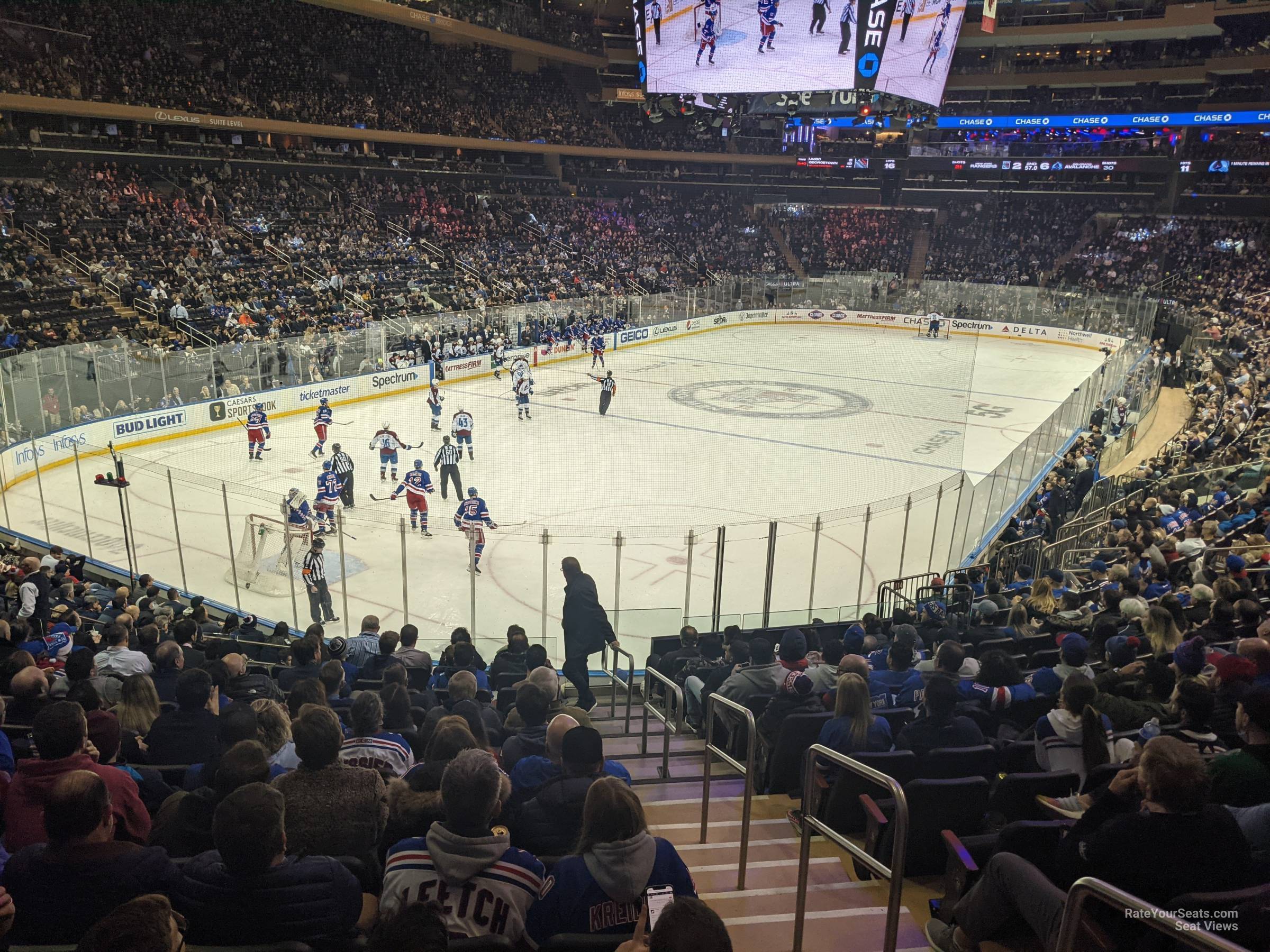 section 113, row 18 seat view  for hockey - madison square garden