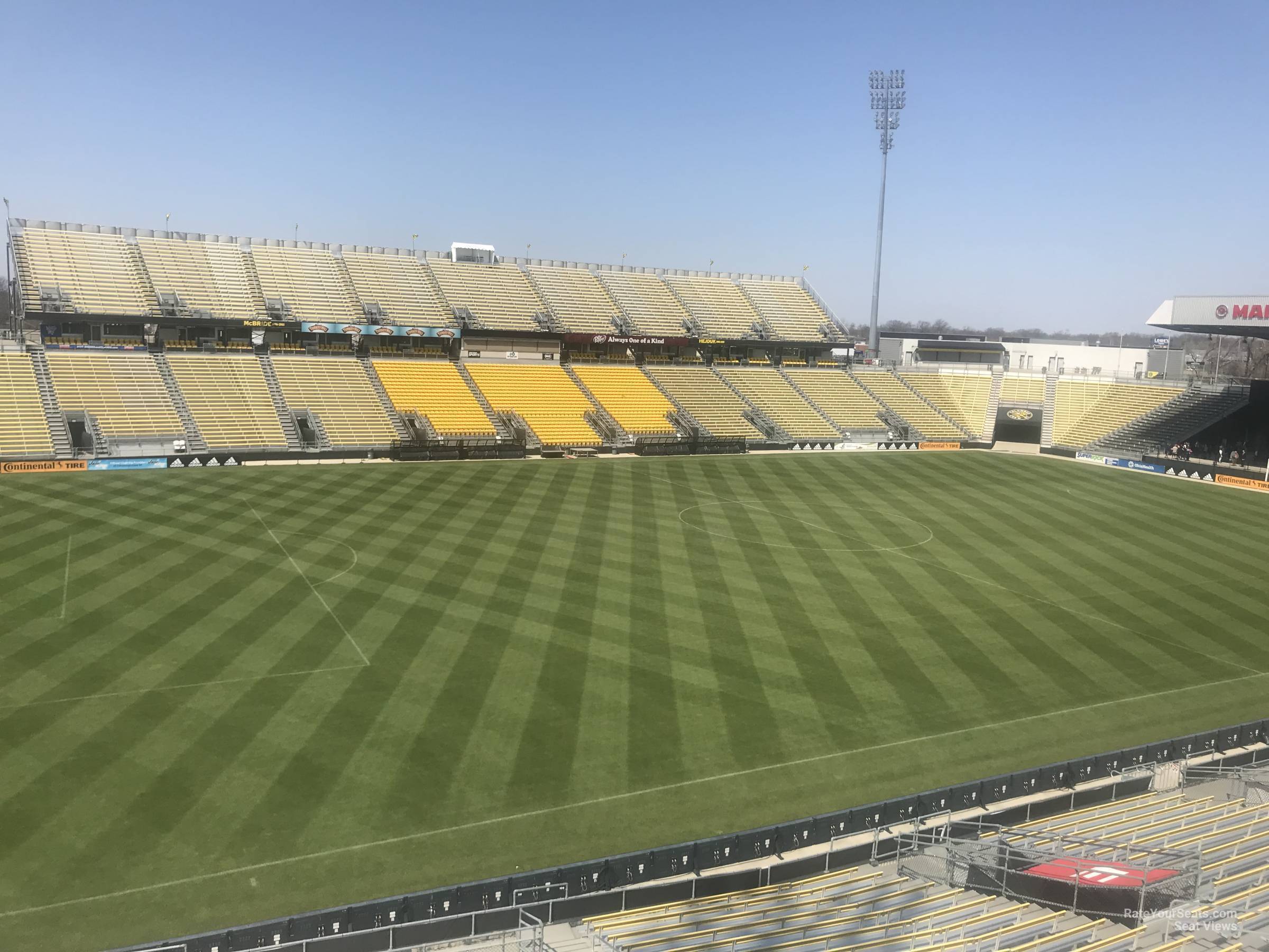 section 210, row 2 seat view  - historic crew stadium