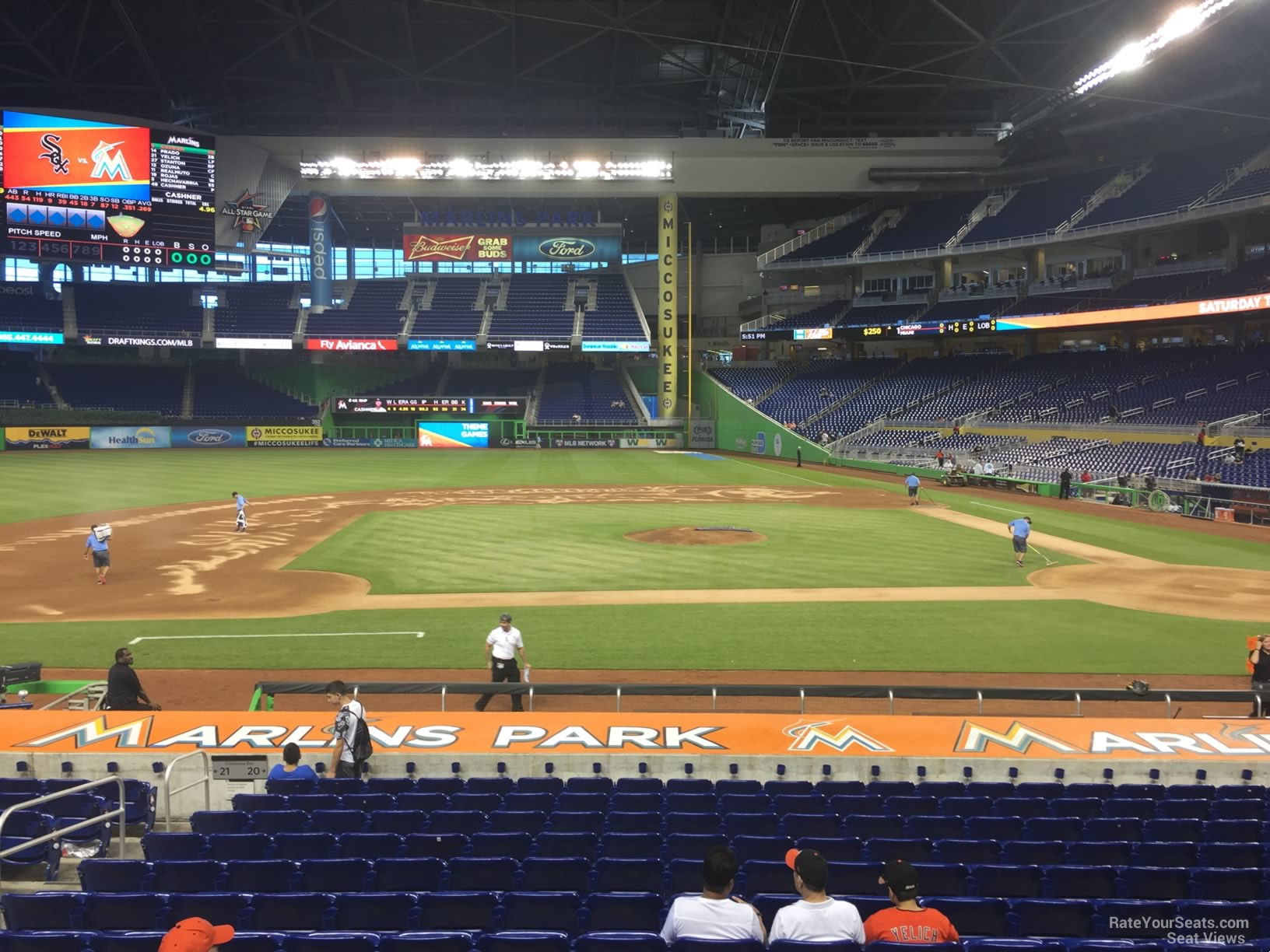 section 20, row 2 seat view  for baseball - loandepot park