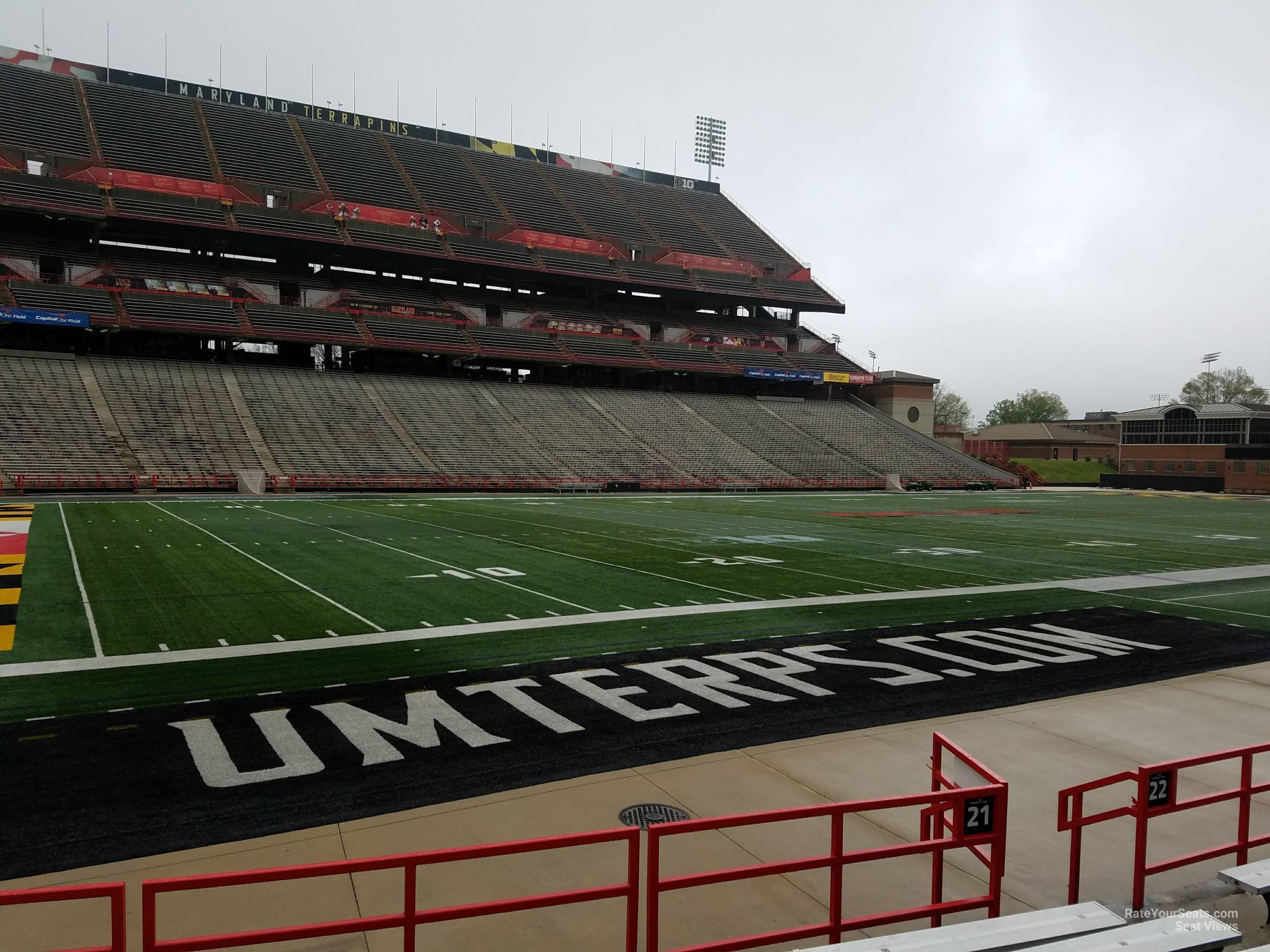 section 21, row g seat view  - maryland stadium