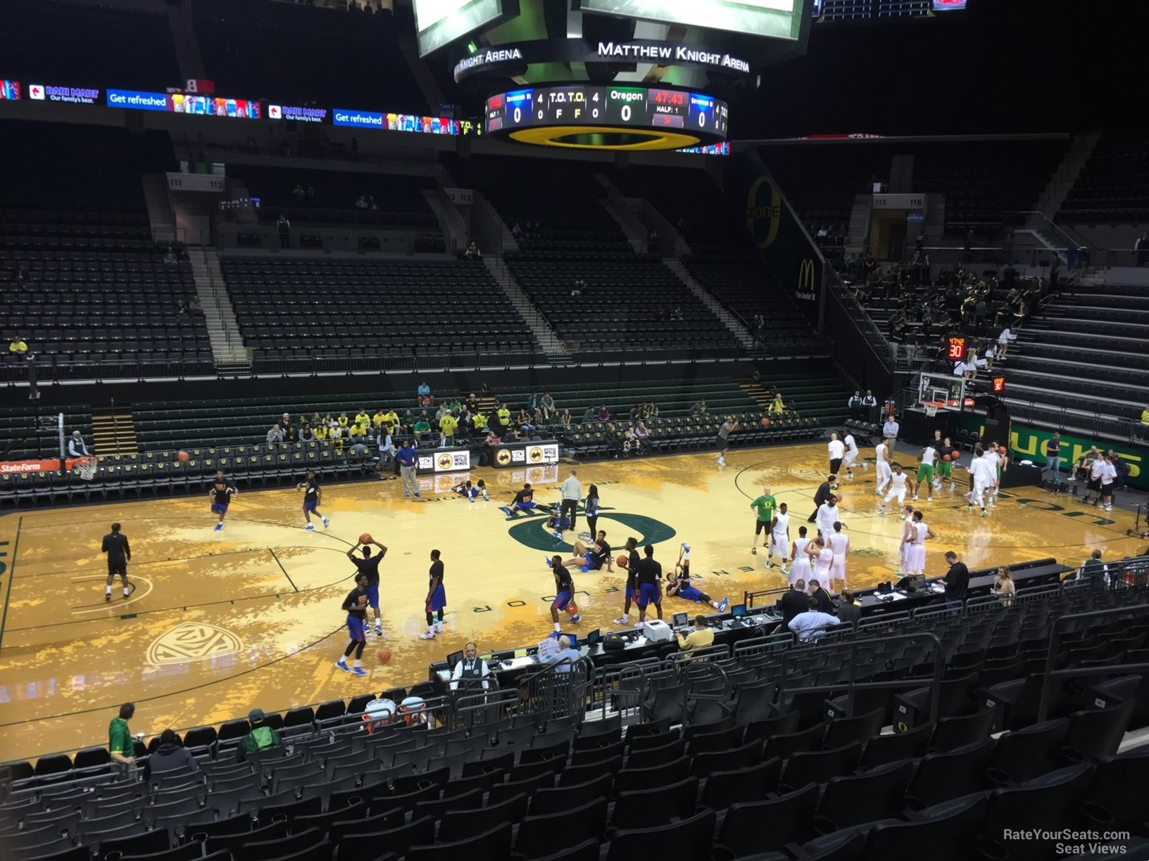 section 104, row k seat view  for basketball - matthew knight arena