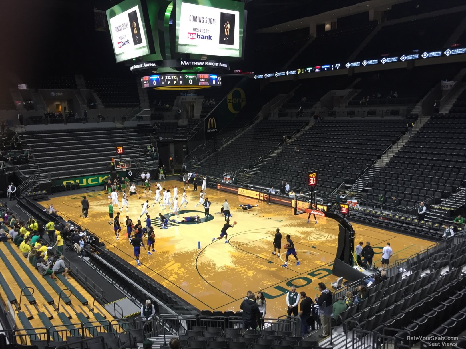 section 109, row k seat view  for basketball - matthew knight arena