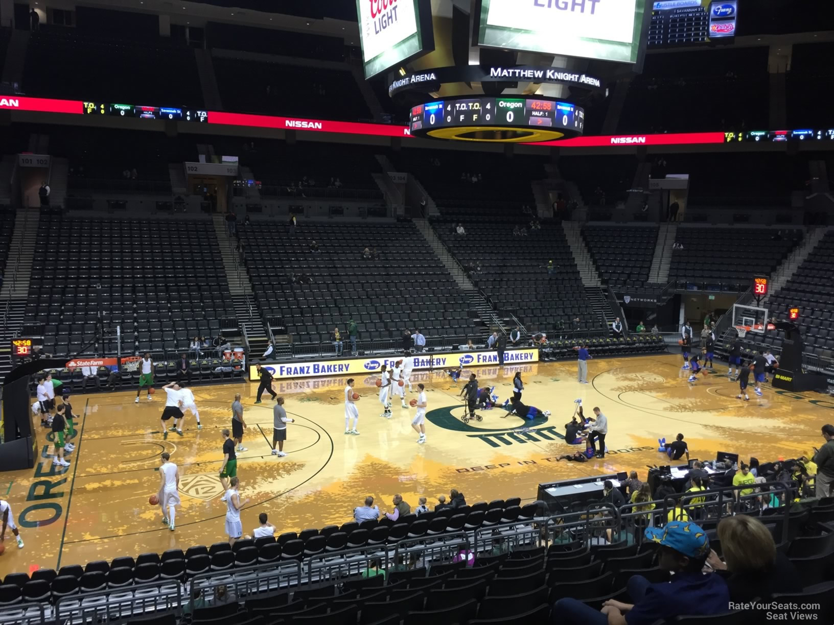 section 113, row k seat view  for basketball - matthew knight arena