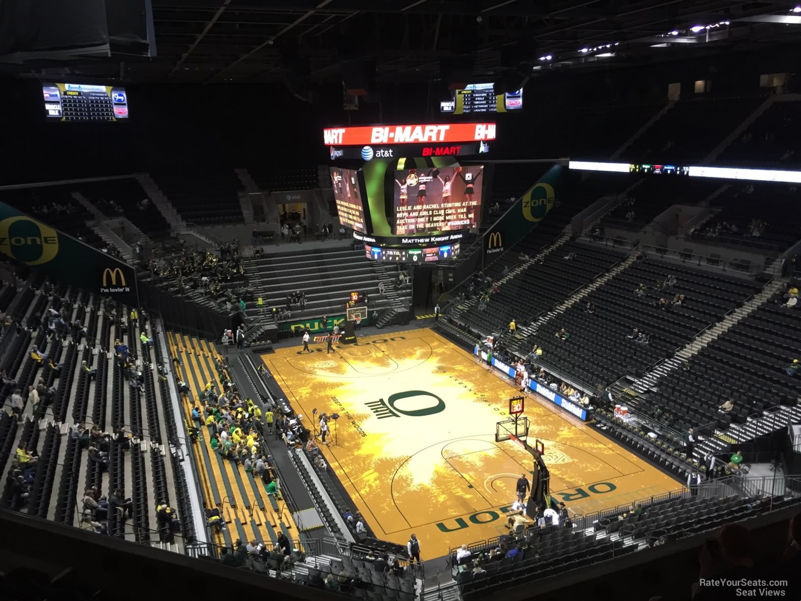 section 208, row f seat view  - matthew knight arena