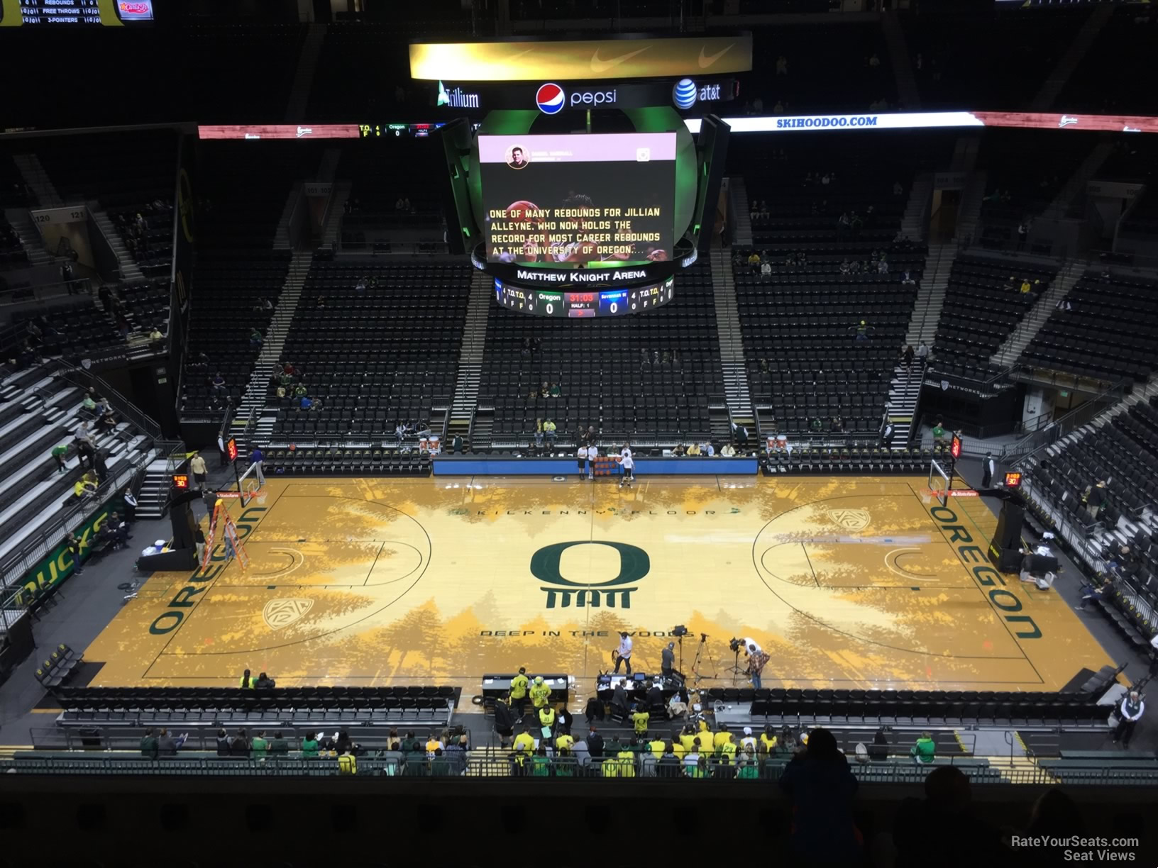 section 212, row f seat view  - matthew knight arena