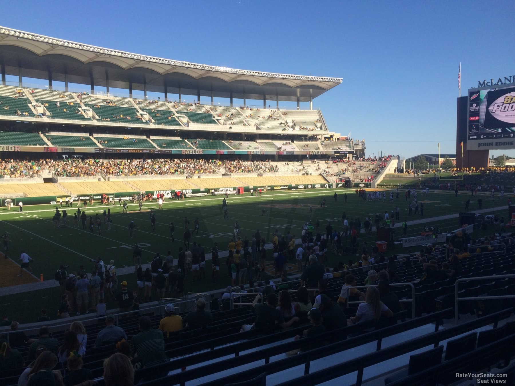 section 110, row 20 seat view  for football - mclane stadium