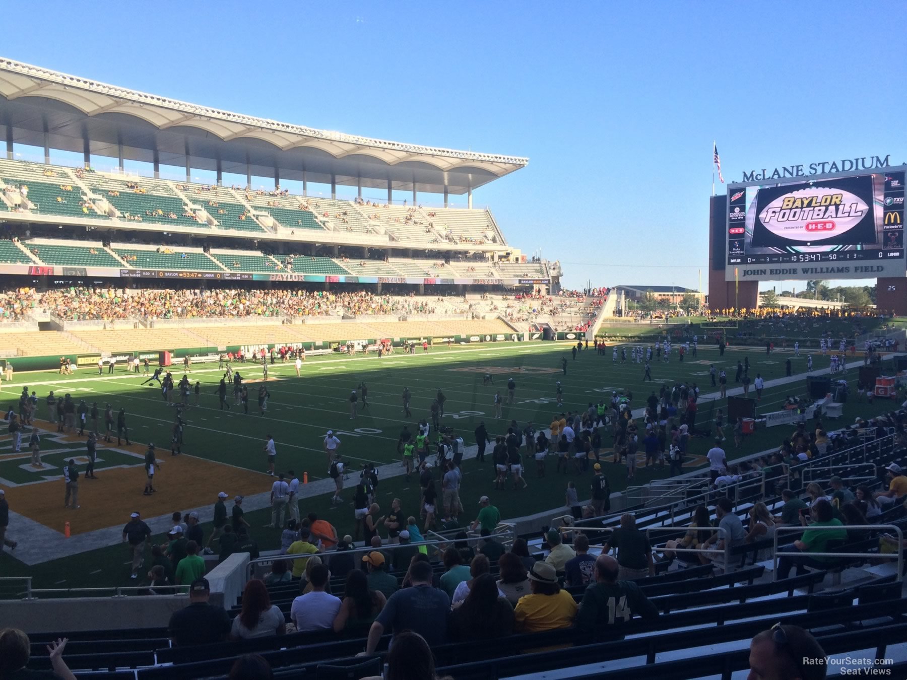 section 111, row 20 seat view  for football - mclane stadium