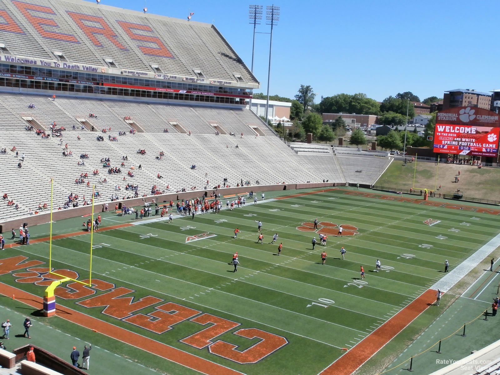 section 102, row d seat view  - memorial stadium (clemson)