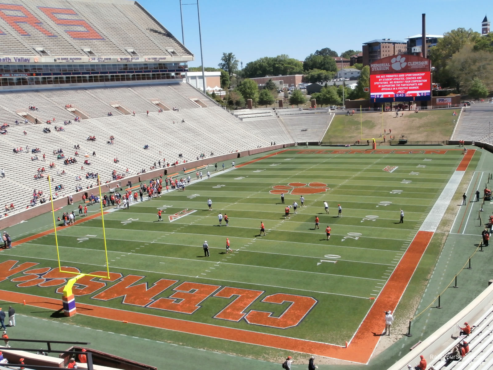 section 103, row d seat view  - memorial stadium (clemson)