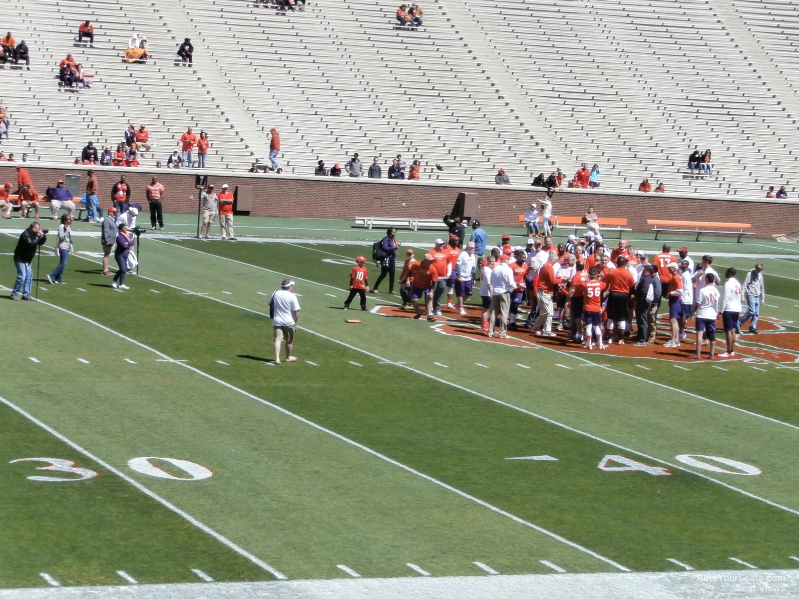 section g, row t seat view  for football - clemson memorial stadium