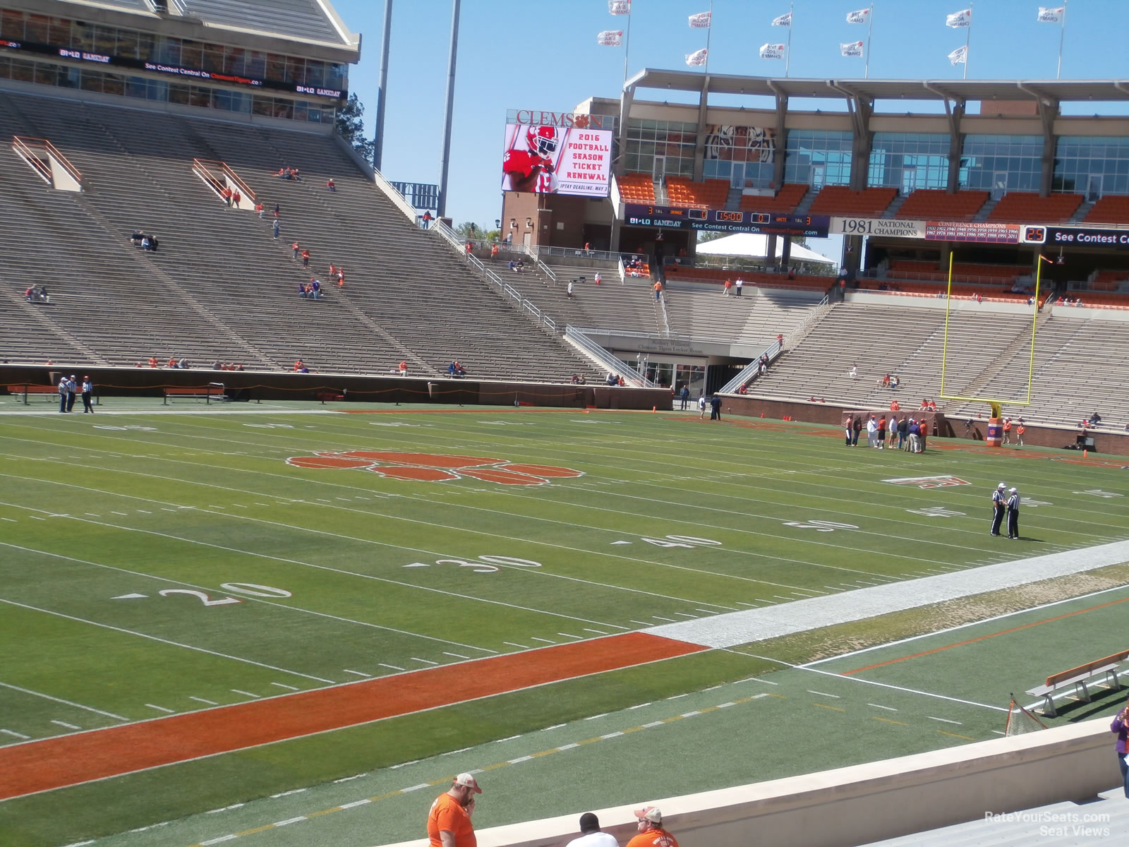 section k, row t seat view  - memorial stadium (clemson)