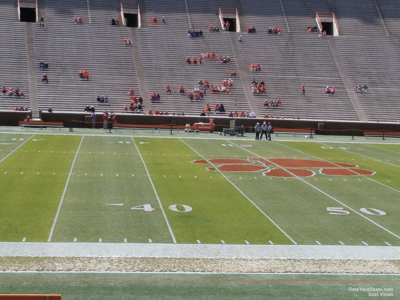 section n, row t seat view  for football - clemson memorial stadium