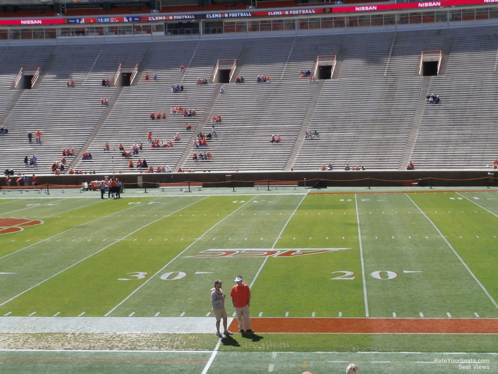 section q, row t seat view  for football - clemson memorial stadium