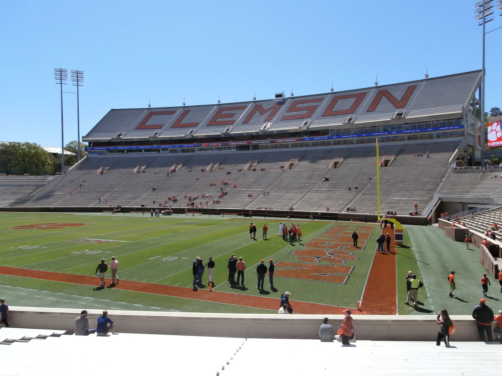 section s, row t seat view  for football - clemson memorial stadium