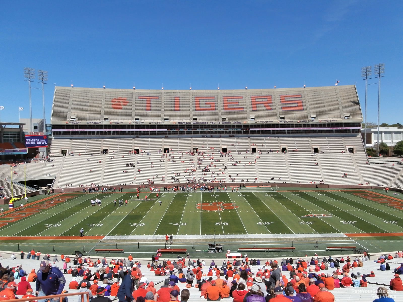 section uf, row p seat view  for football - clemson memorial stadium