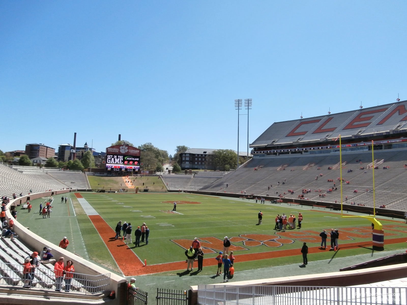 section v, row t seat view  for football - clemson memorial stadium