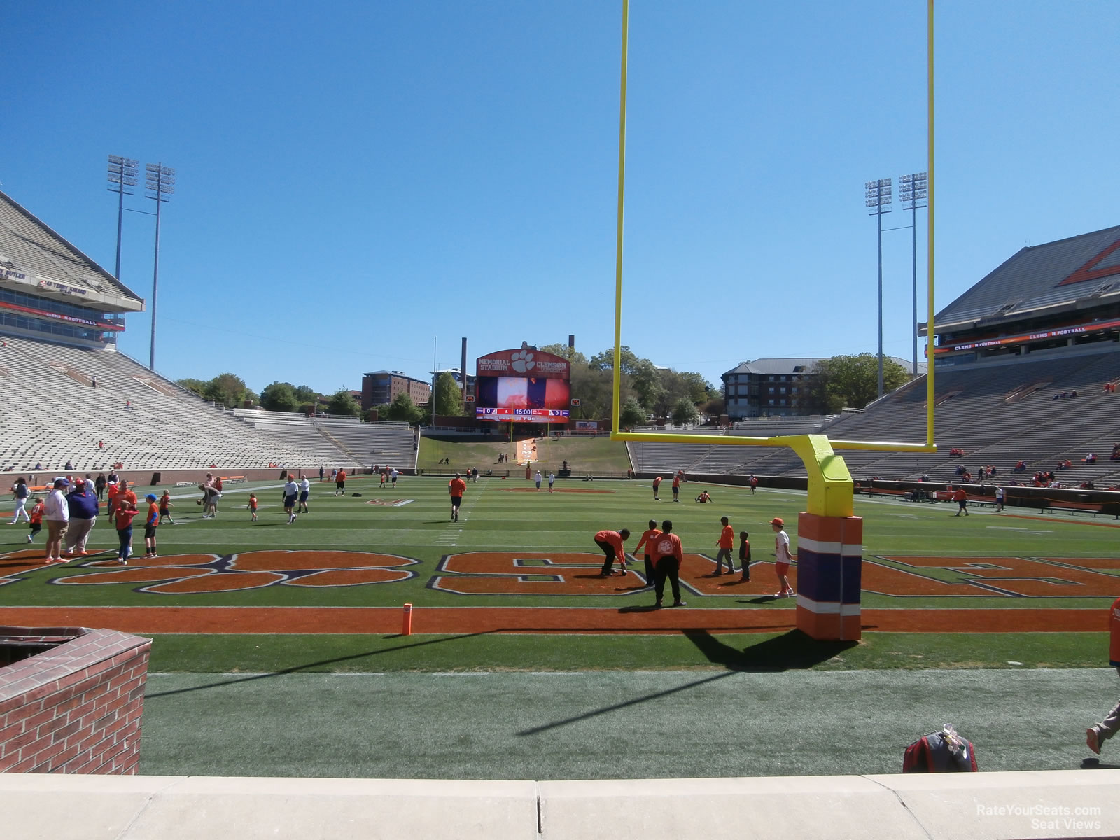 section w, row a seat view  - memorial stadium (clemson)