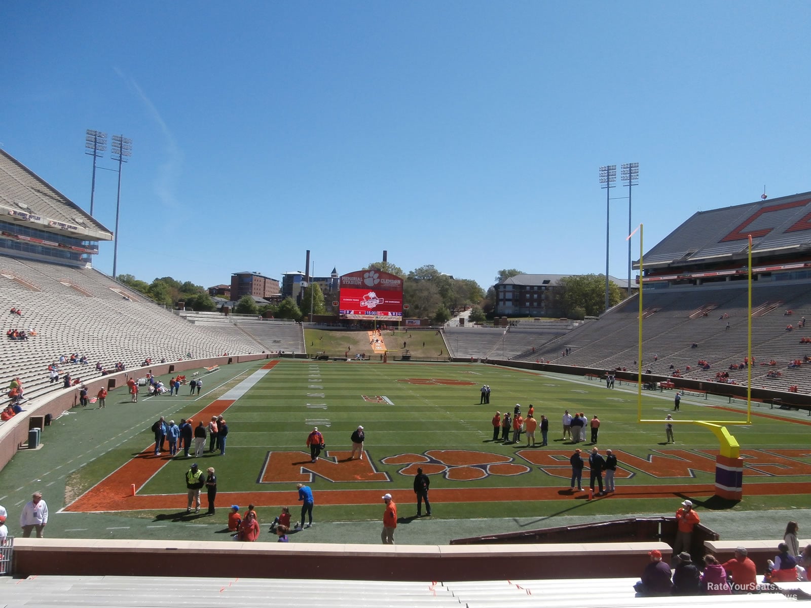 section w, row t seat view  for football - clemson memorial stadium