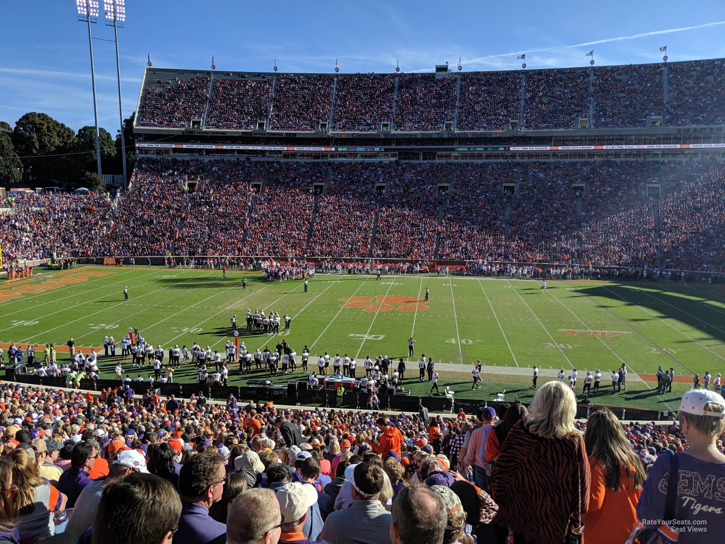 section p seat view  - memorial stadium (clemson)