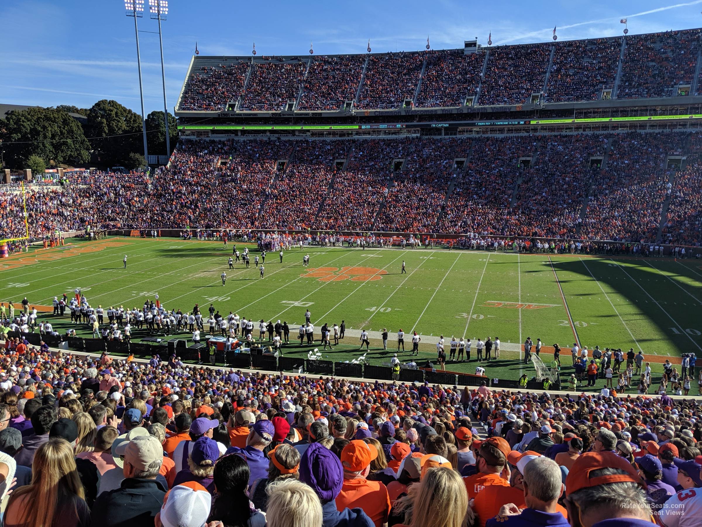 section q seat view  - memorial stadium (clemson)