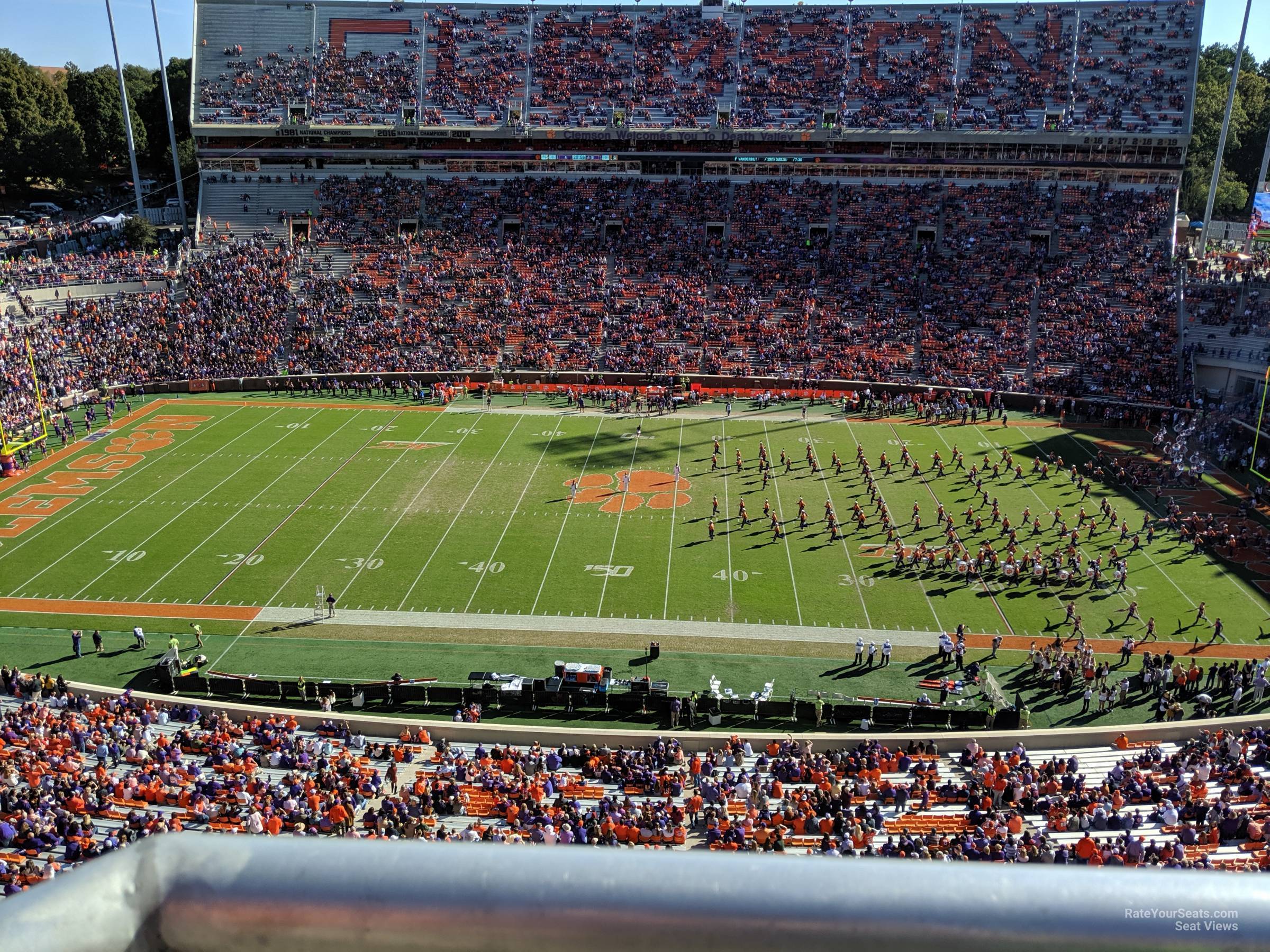 section tp, row a seat view  - memorial stadium (clemson)