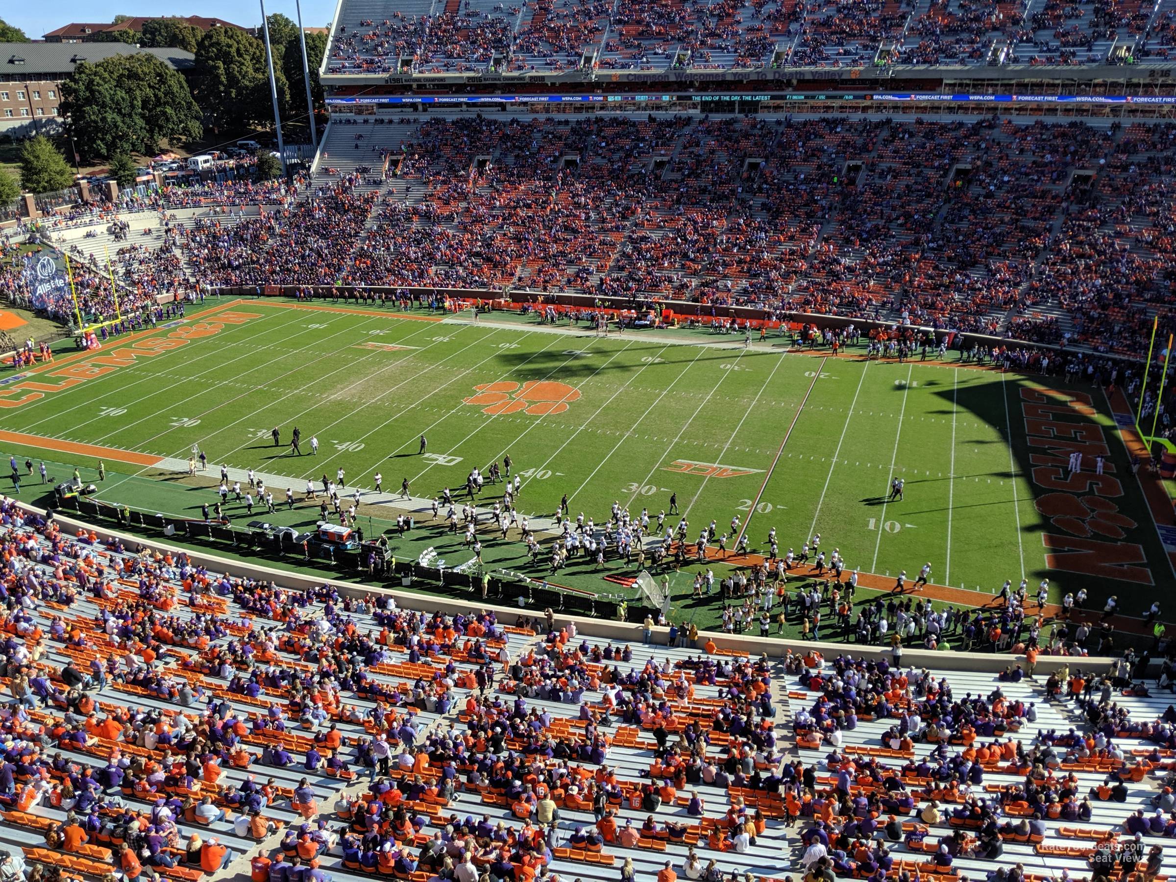 section tr, row a seat view  - clemson memorial stadium