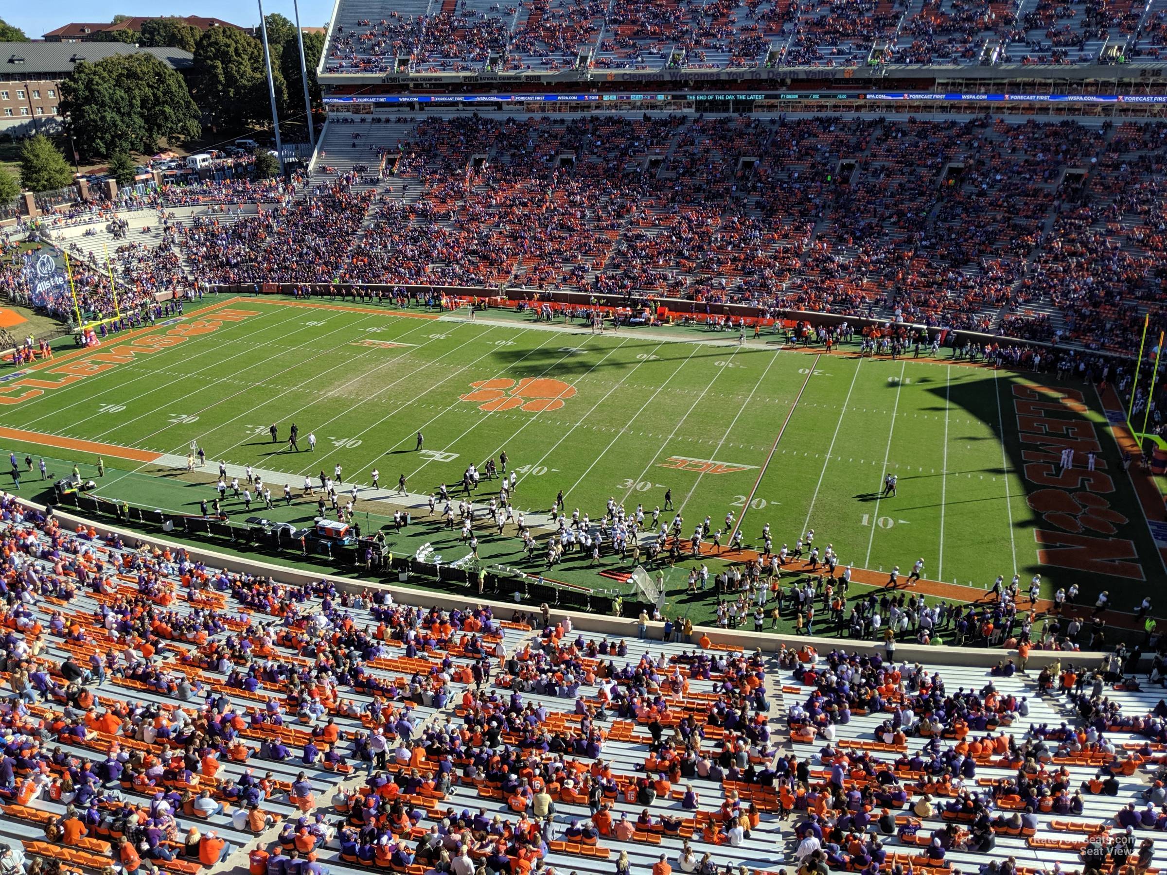 section tr, row a seat view  - memorial stadium (clemson)