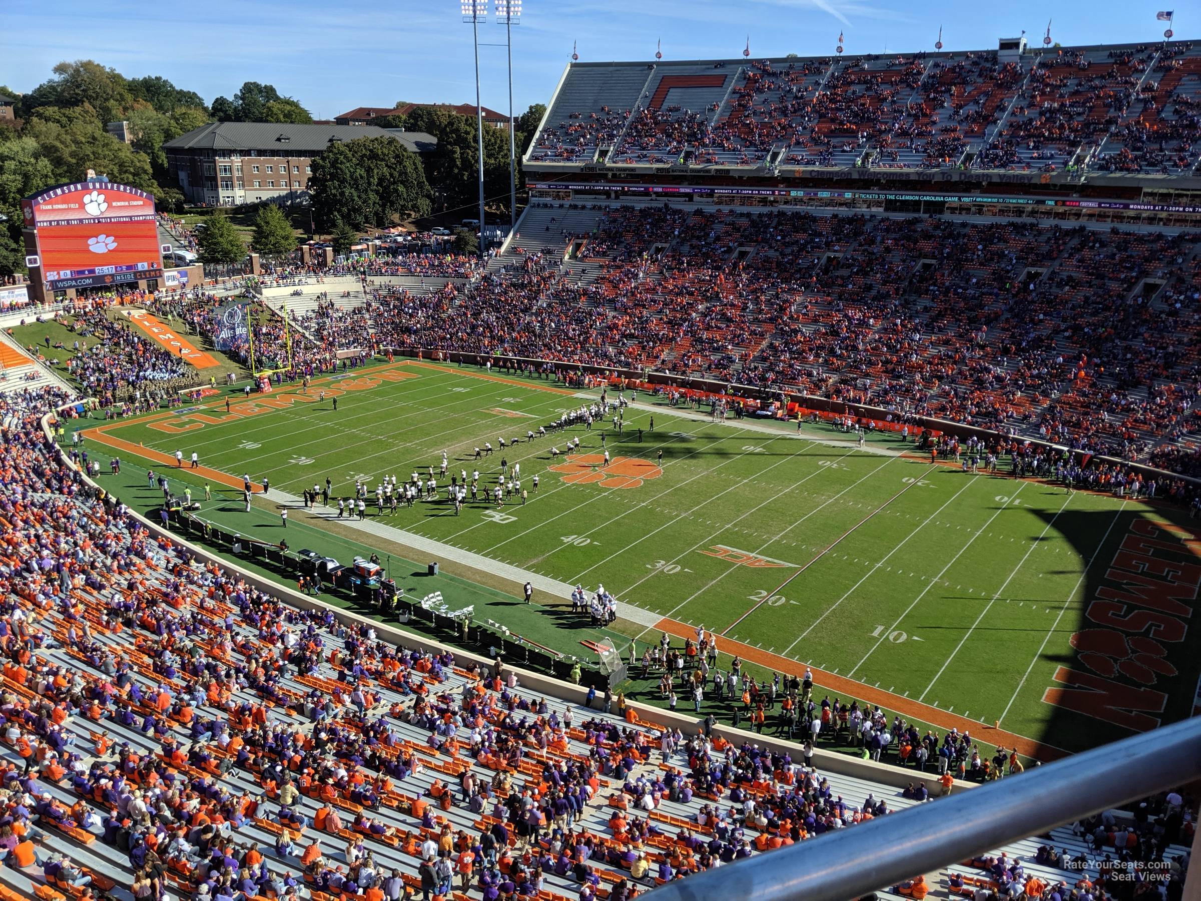 section ts, row a seat view  - memorial stadium (clemson)