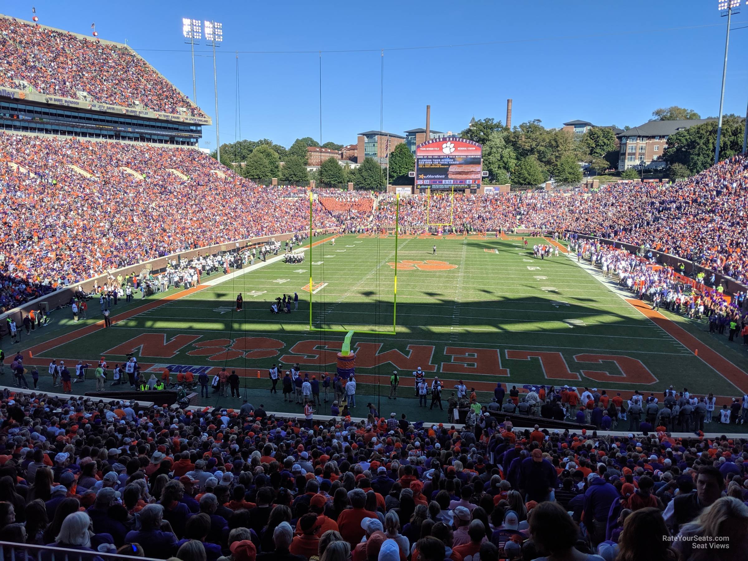 section x2, row kk seat view  - memorial stadium (clemson)