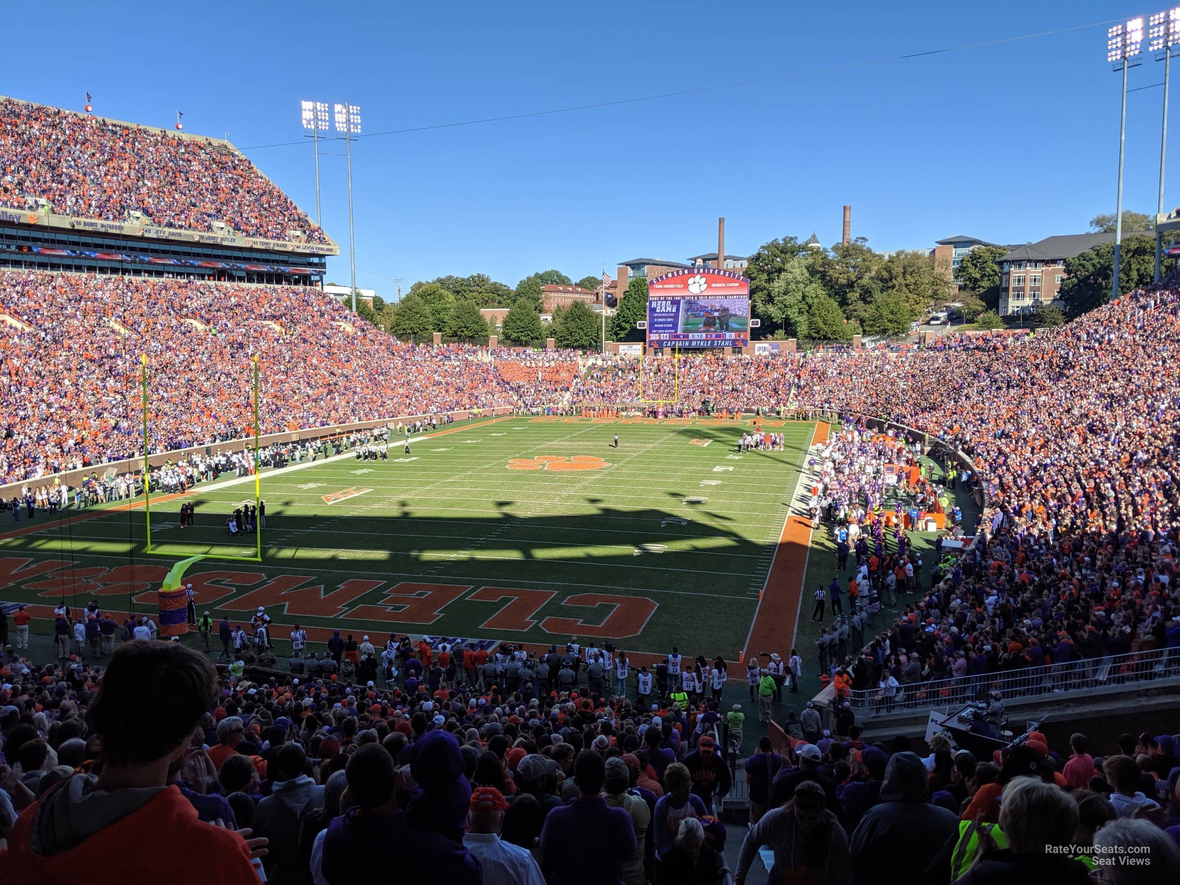 section y, row gg seat view  - memorial stadium (clemson)