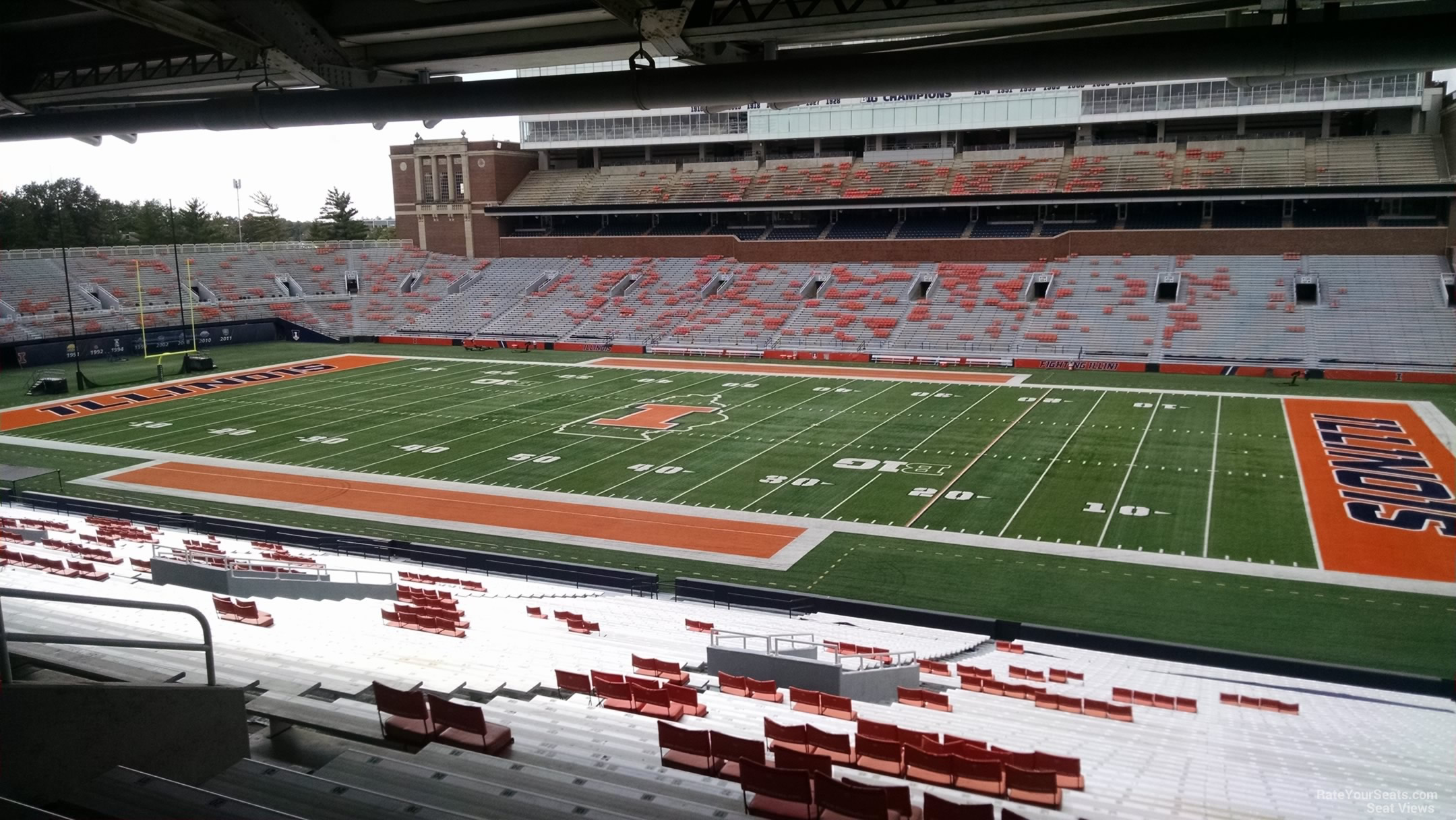 section 102, row 58 seat view  - memorial stadium (illinois)