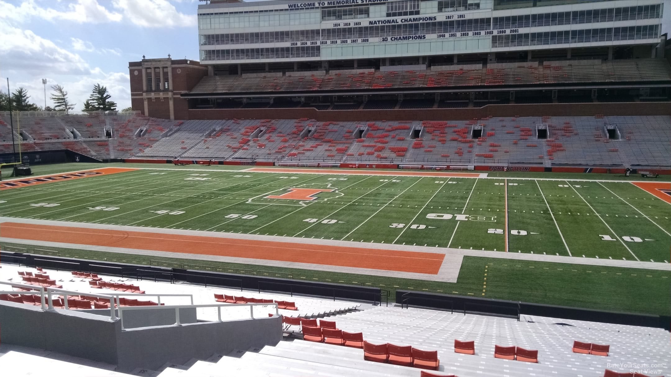 section 103, row 41 seat view  - memorial stadium (illinois)