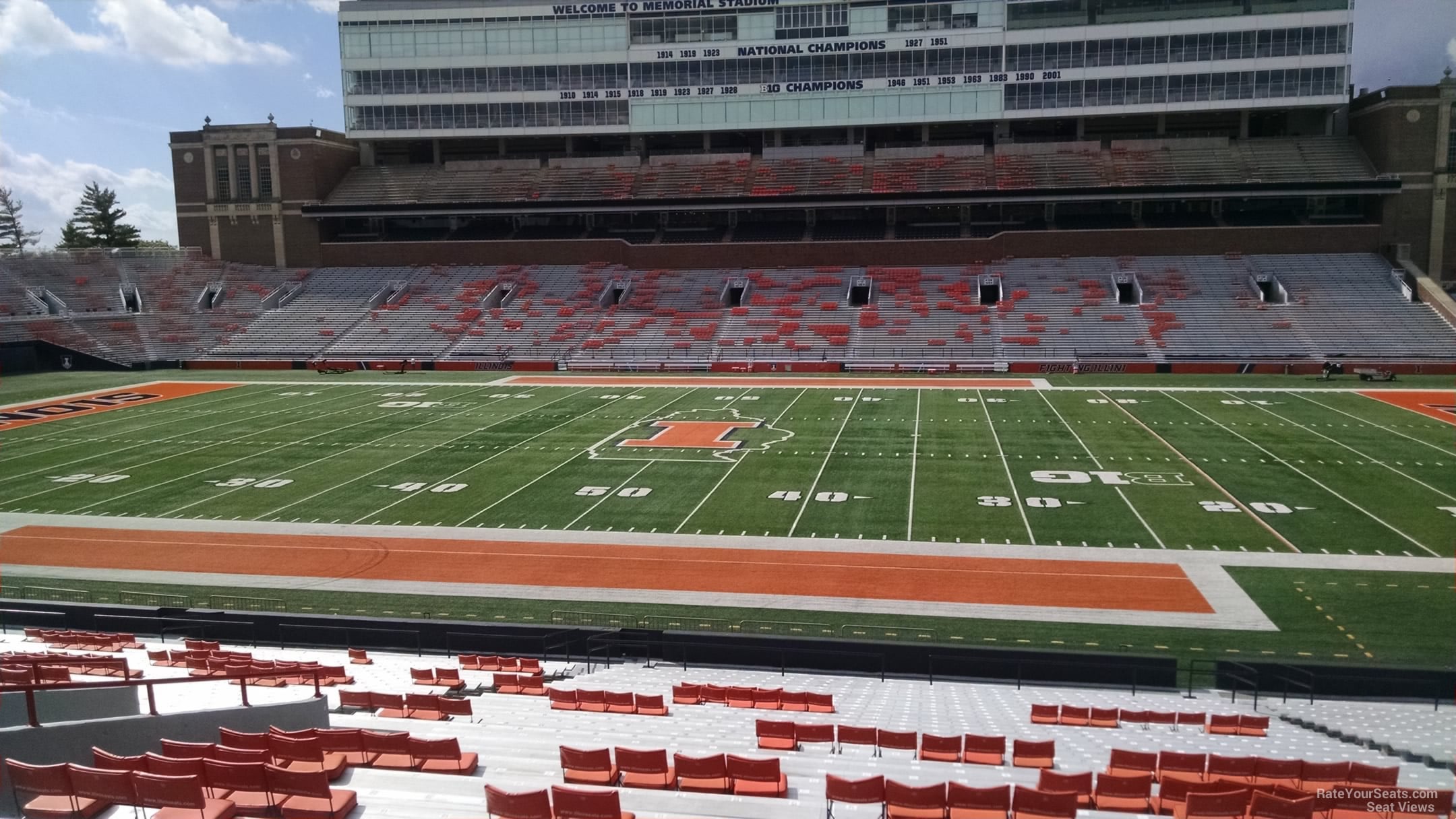 section 104, row 41 seat view  - memorial stadium (illinois)