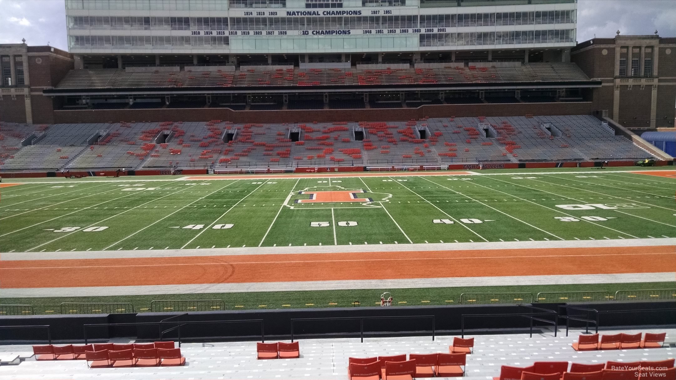 section 105, row 25 seat view  - memorial stadium (illinois)