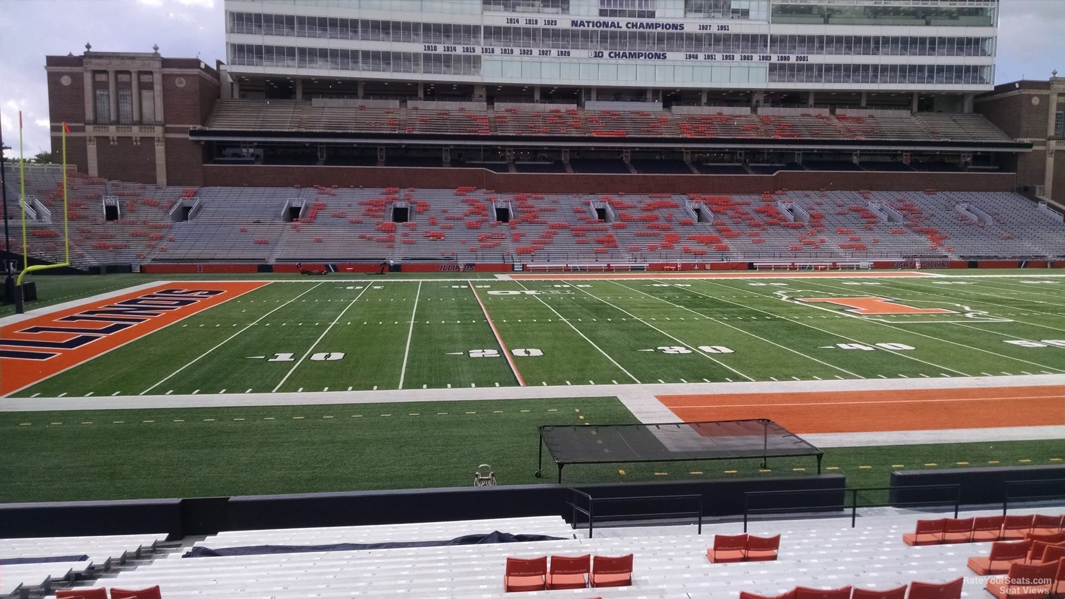 section 107, row 25 seat view  - memorial stadium (illinois)