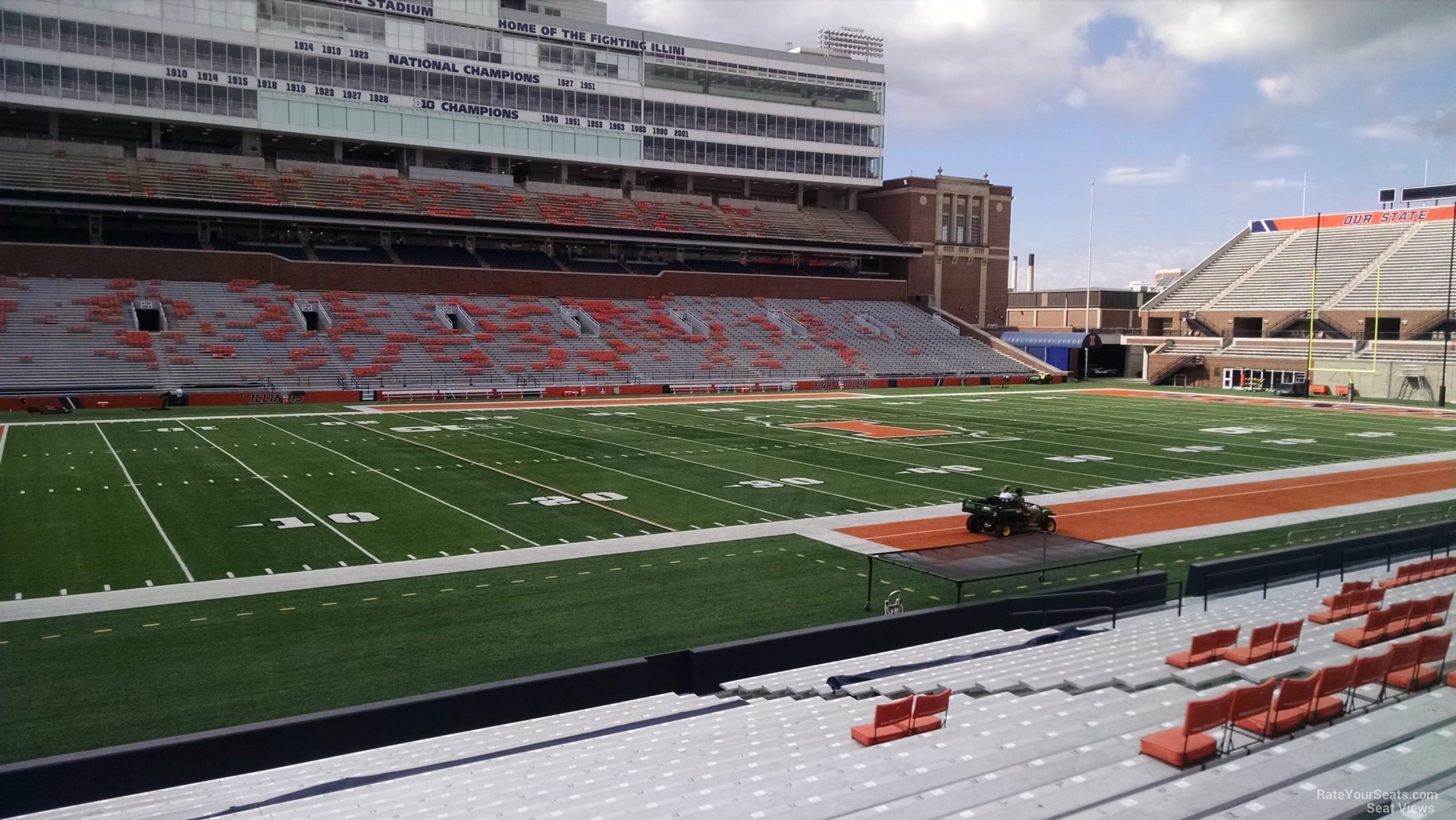 section 108, row 25 seat view  - memorial stadium (illinois)