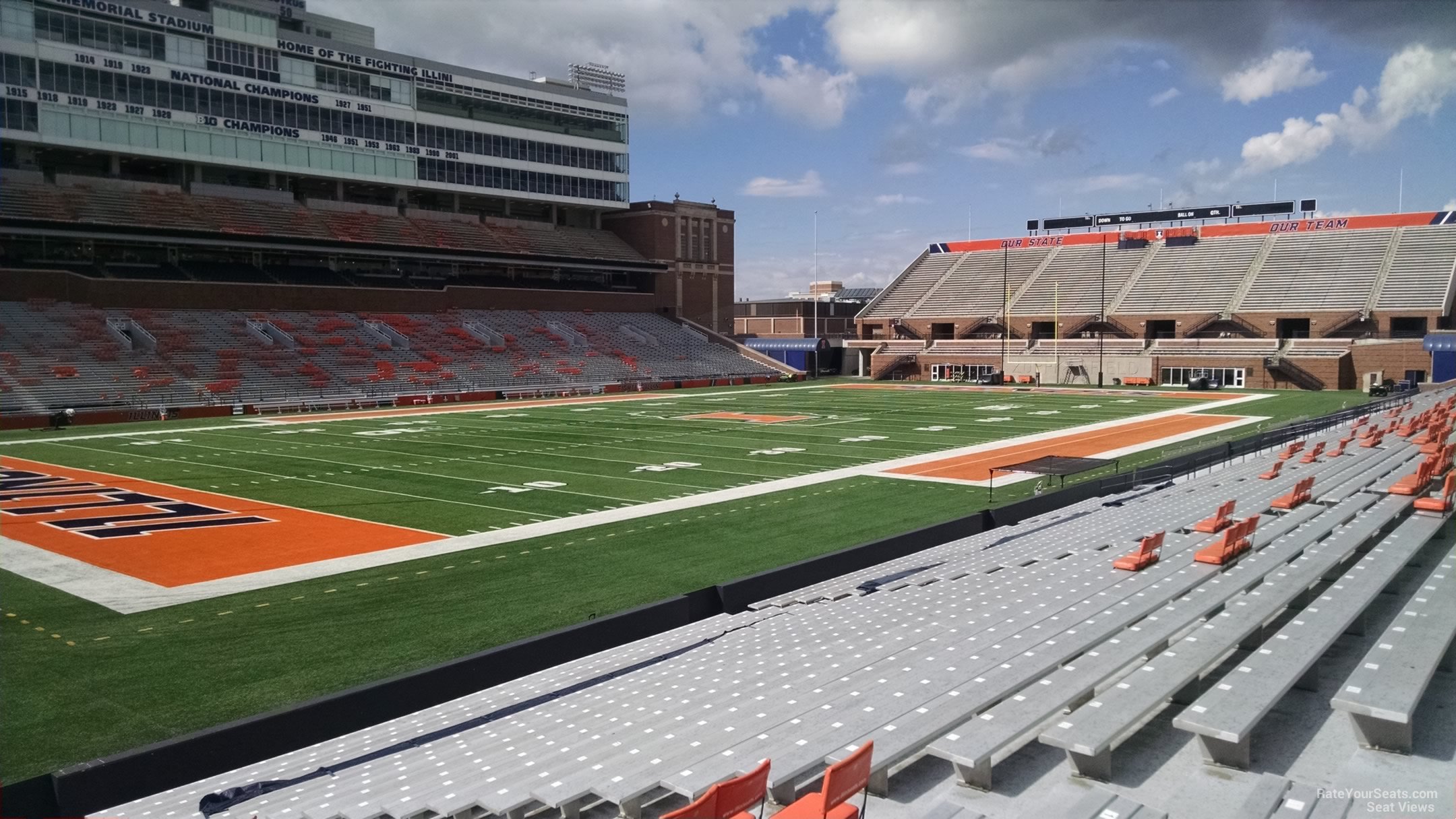 section 110, row 25 seat view  - memorial stadium (illinois)