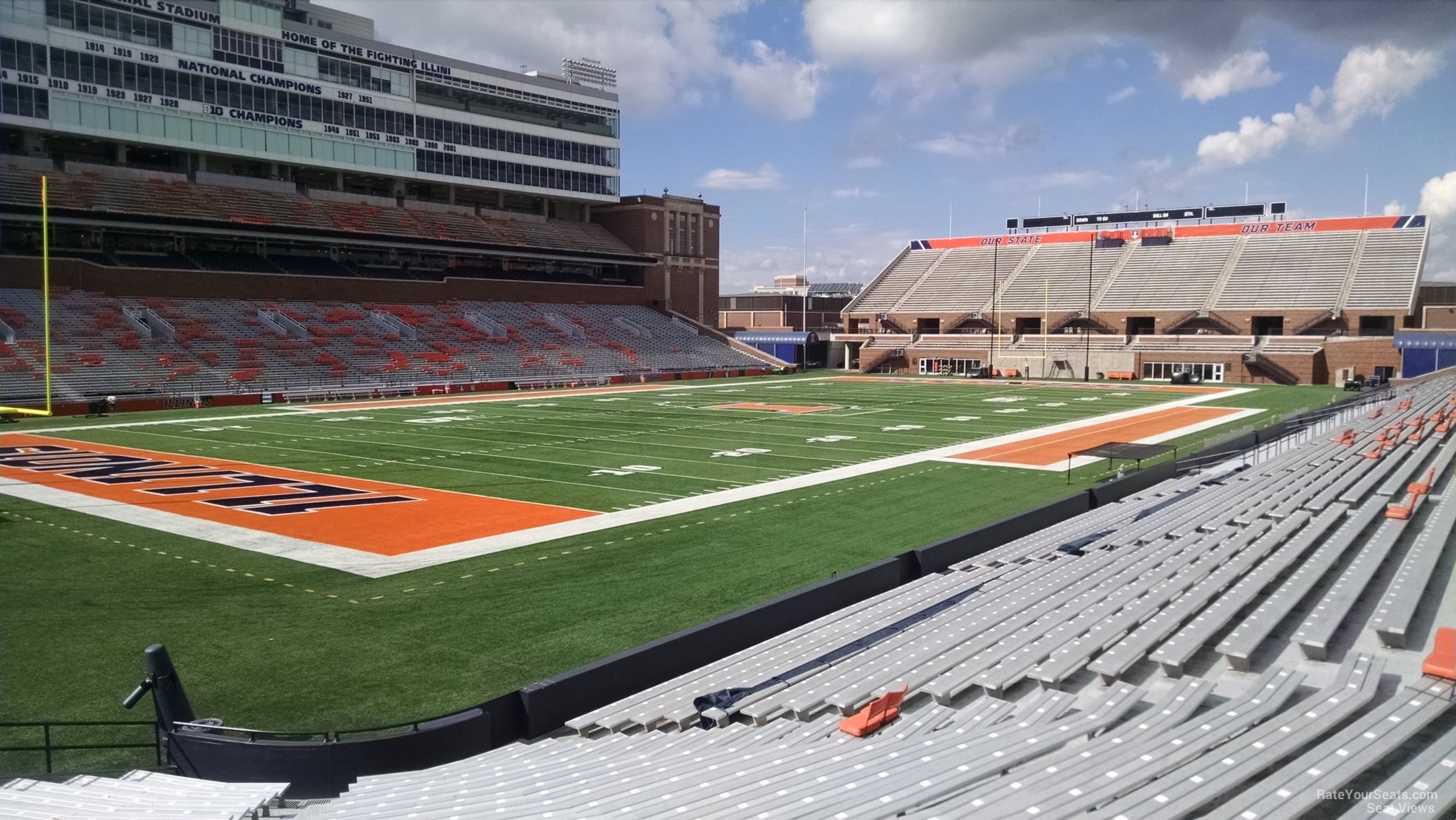 section 111, row 25 seat view  - memorial stadium (illinois)