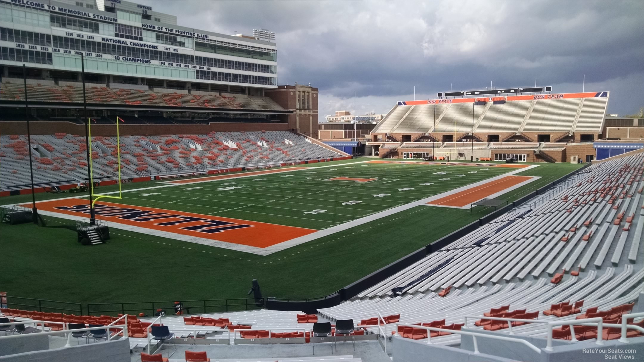 section 112, row 41 seat view  - memorial stadium (illinois)