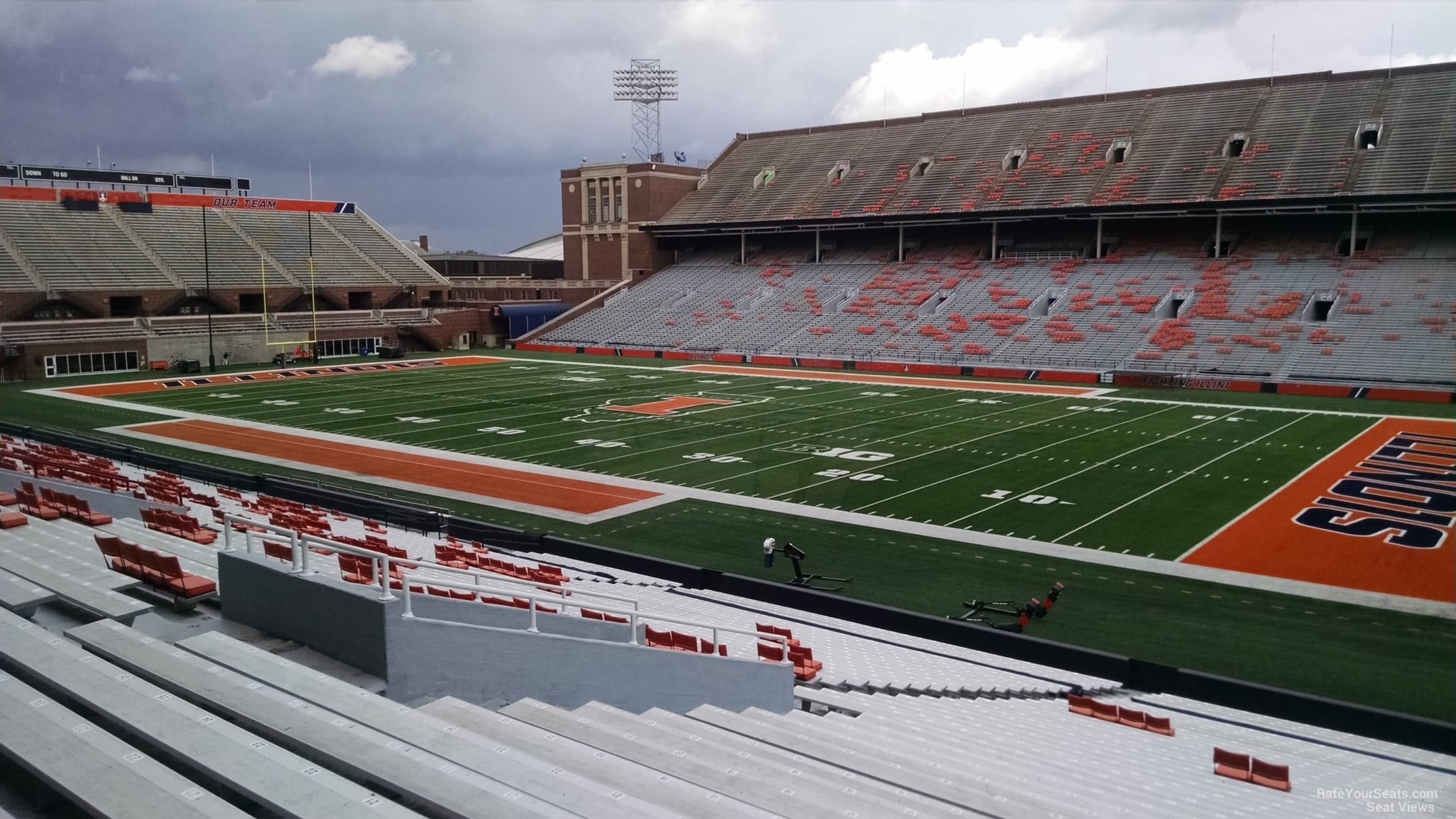 section 123, row 41 seat view  - memorial stadium (illinois)