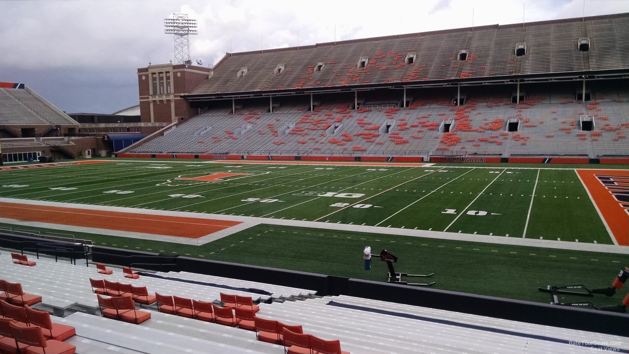 section 124, row 25 seat view  - memorial stadium (illinois)