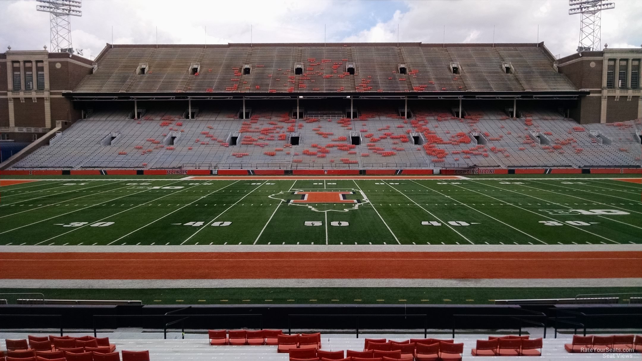 section 127, row 25 seat view  - memorial stadium (illinois)