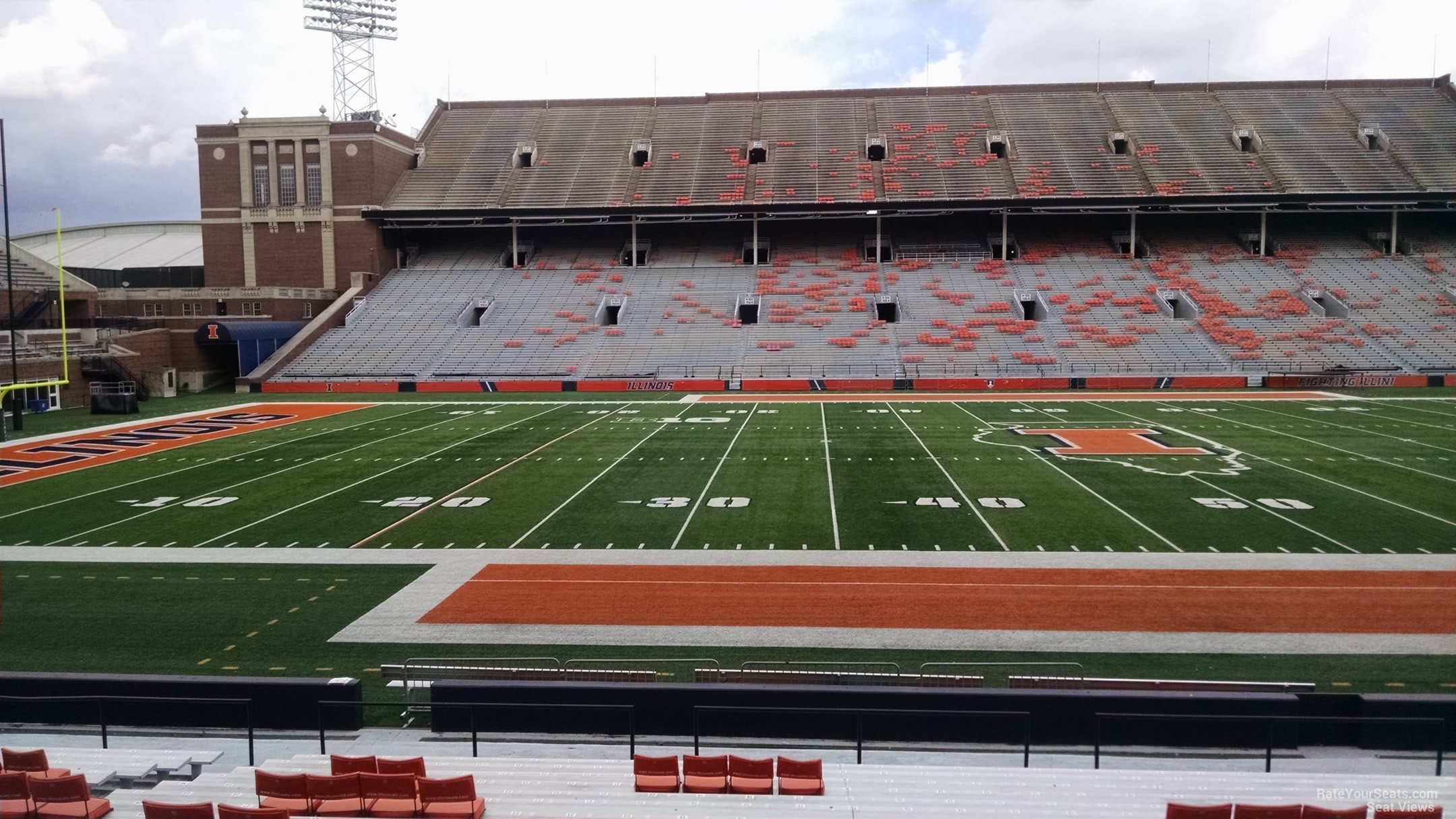 section 128, row 25 seat view  - memorial stadium (illinois)