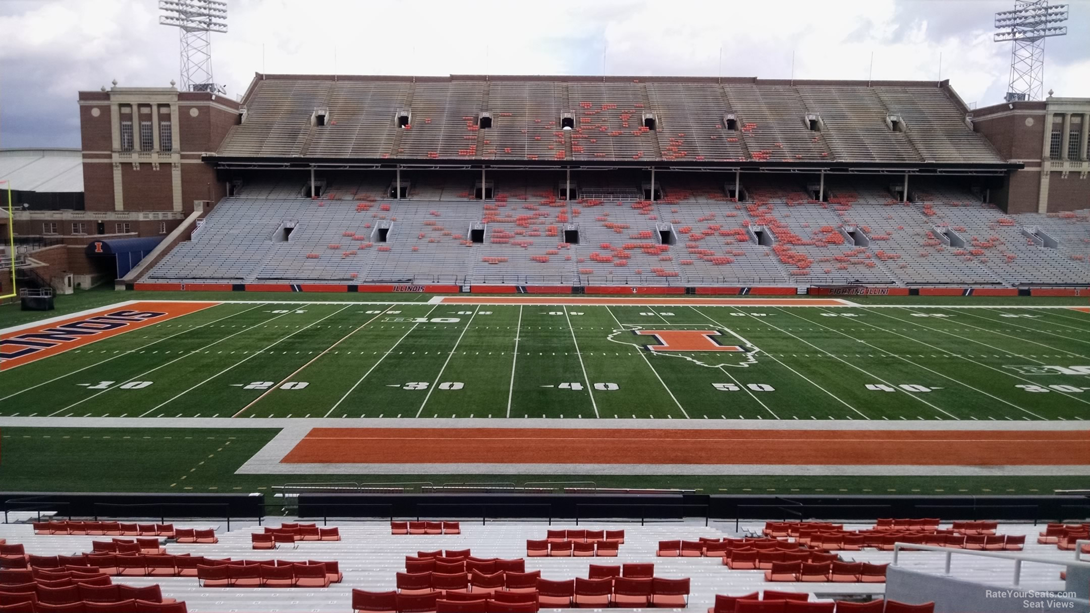 section 128, row 41 seat view  - memorial stadium (illinois)