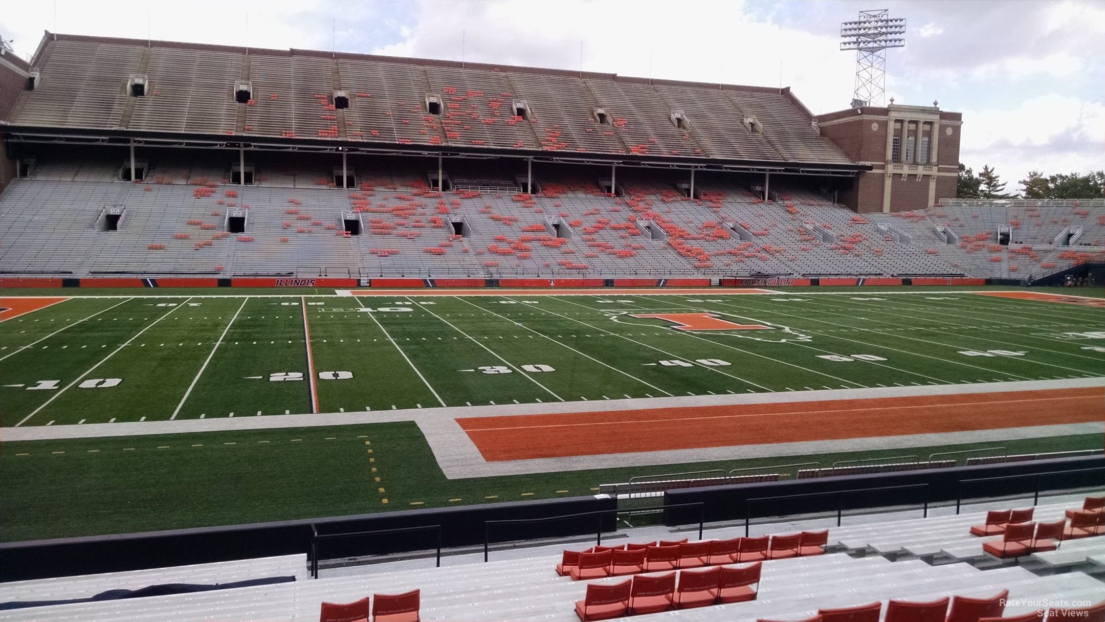 section 129, row 25 seat view  - memorial stadium (illinois)