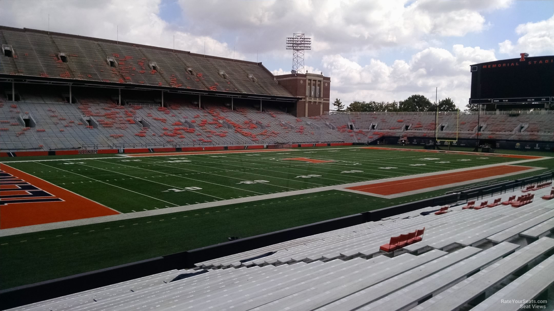 section 131, row 25 seat view  - memorial stadium (illinois)