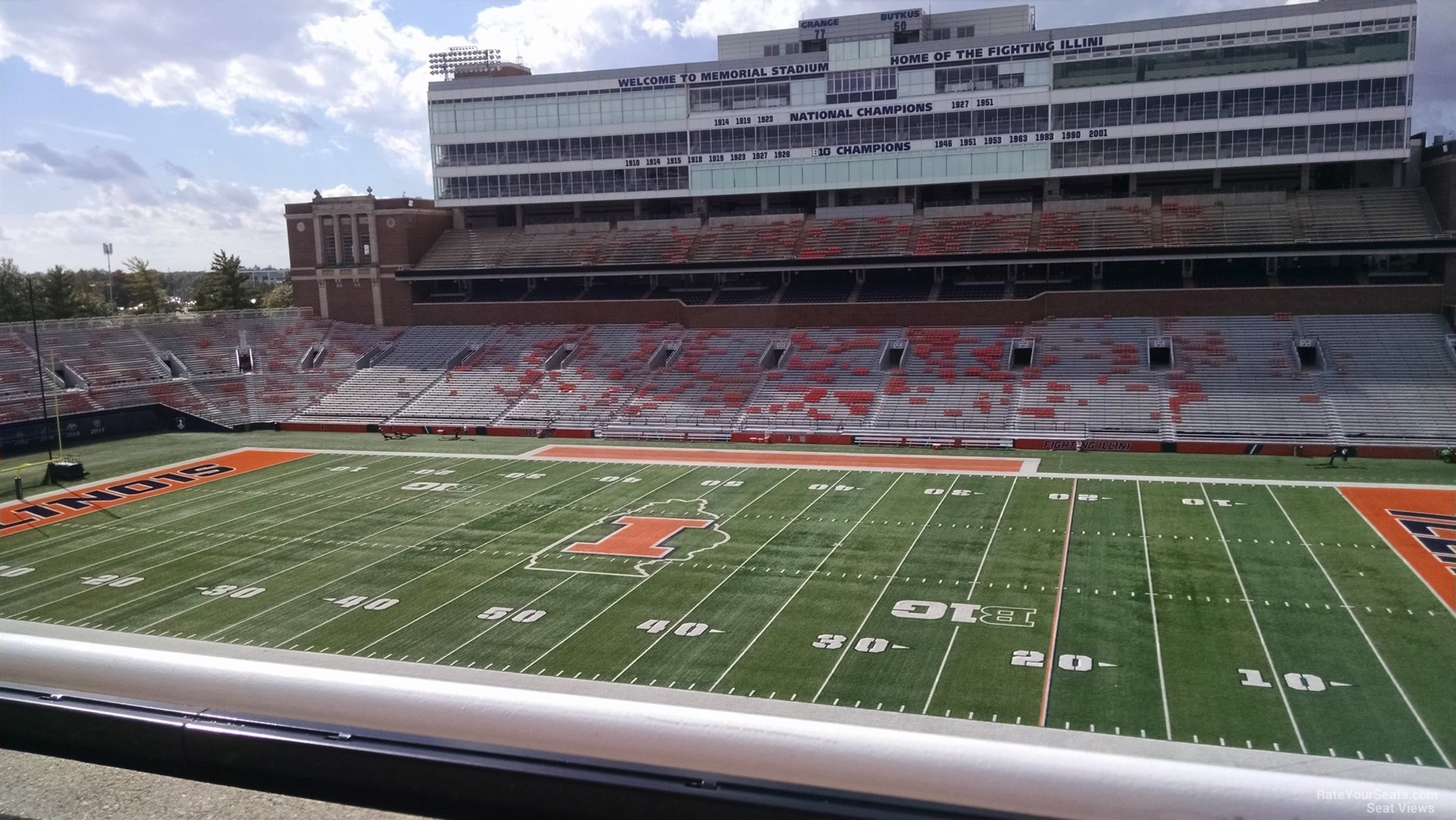 section 203, row 1 seat view  - memorial stadium (illinois)