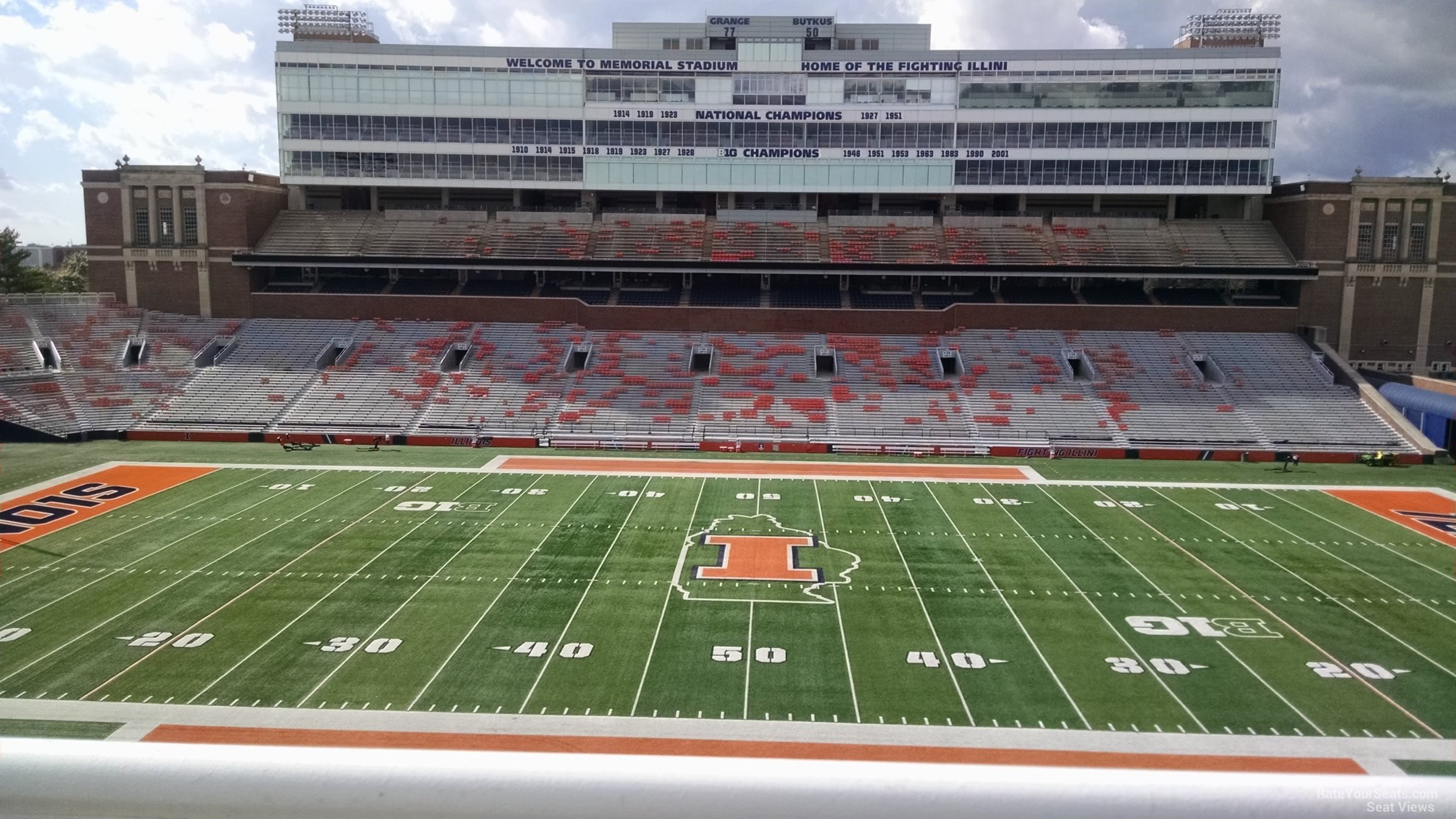 section 205, row 1 seat view  - memorial stadium (illinois)